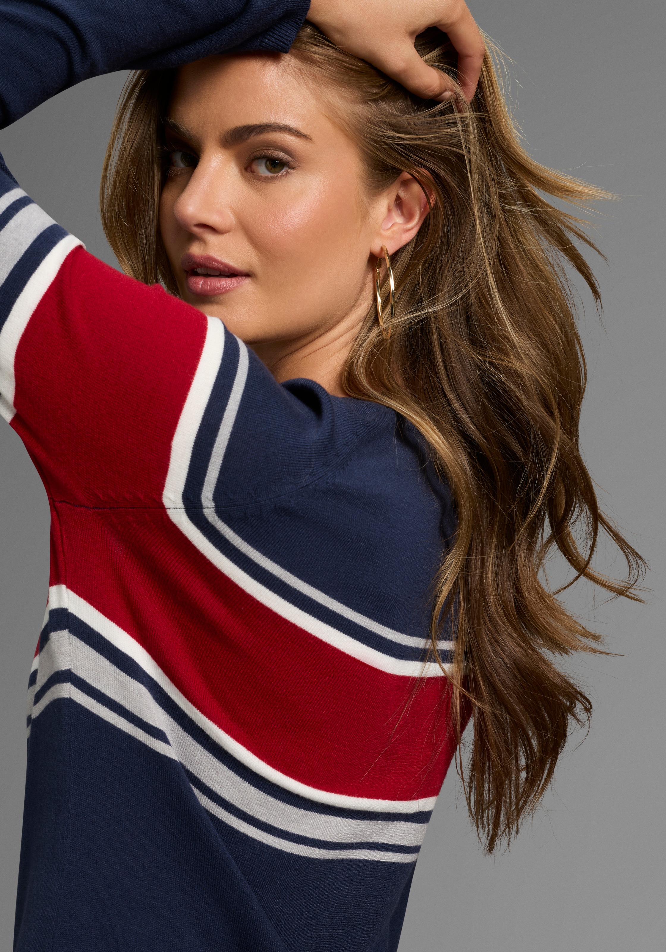 Thumbnail - Laura Scott Strickkleid Ohne Taschen in figurnaher Form mit Zierstreifen