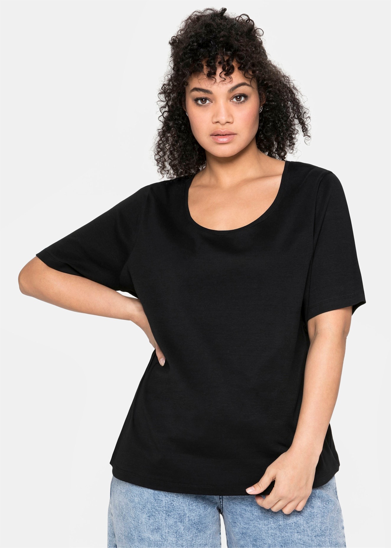 Sheego Kurzarmshirt "T-Shirt", (1 tlg.) günstig online kaufen