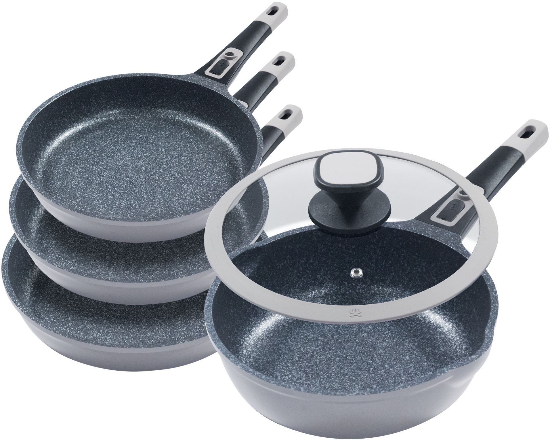 KING Pfannen-Set "Moonscape" Aluminiumguss Set, je 1 Pfanne Ø 20/24/28/28 c günstig online kaufen