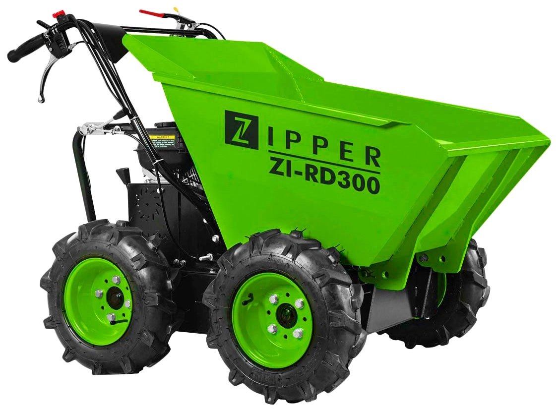 ZIPPER Dumper "ZI-RD300", 300 kg, grün, Motorschubkarren, 125 l, 6,5 PS