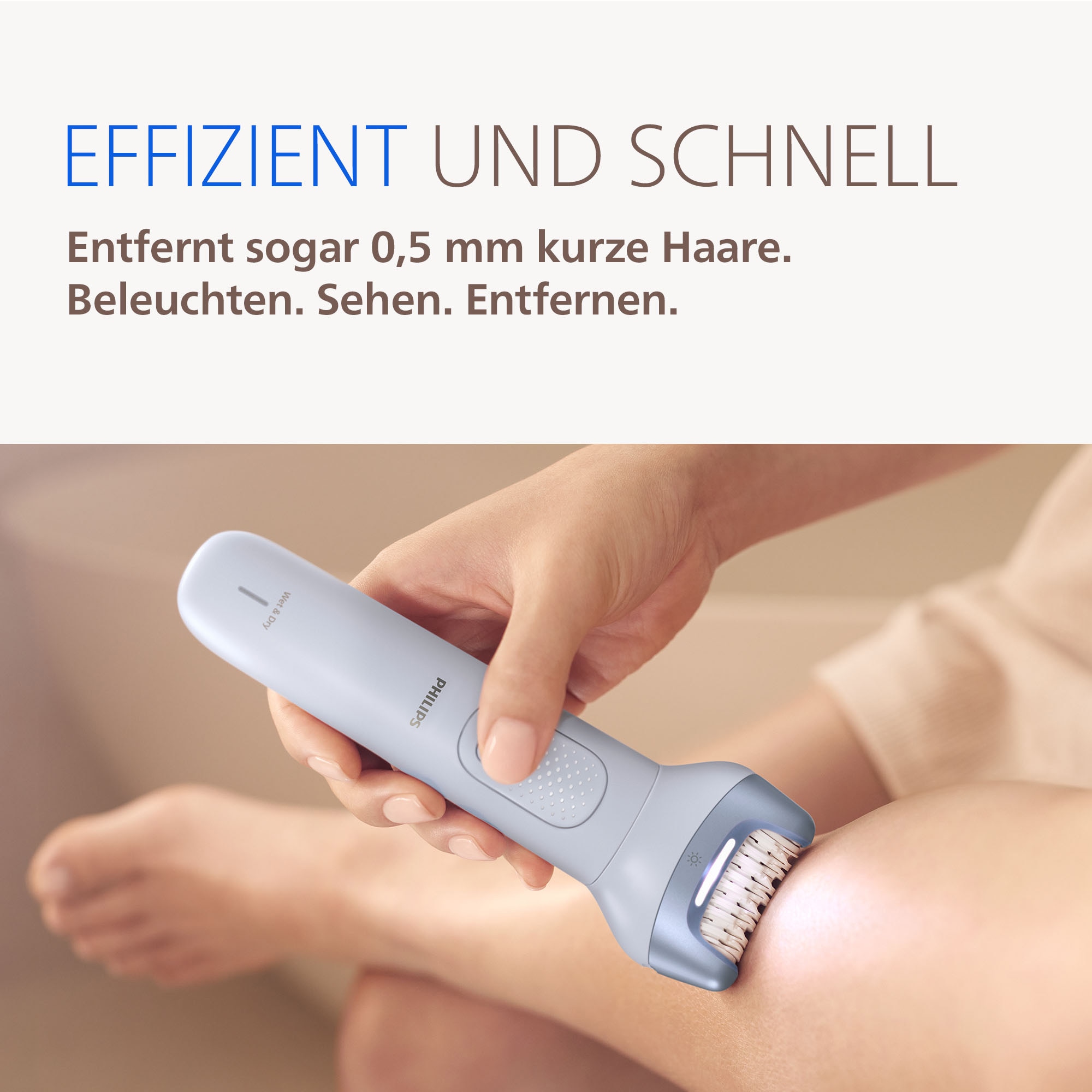 Philips Epilierer »Series 8000 BRE708/00« 2 Stk. Aufsätze nass und trocken verwendbar, mit 2 Geschwindigkeitsstufen