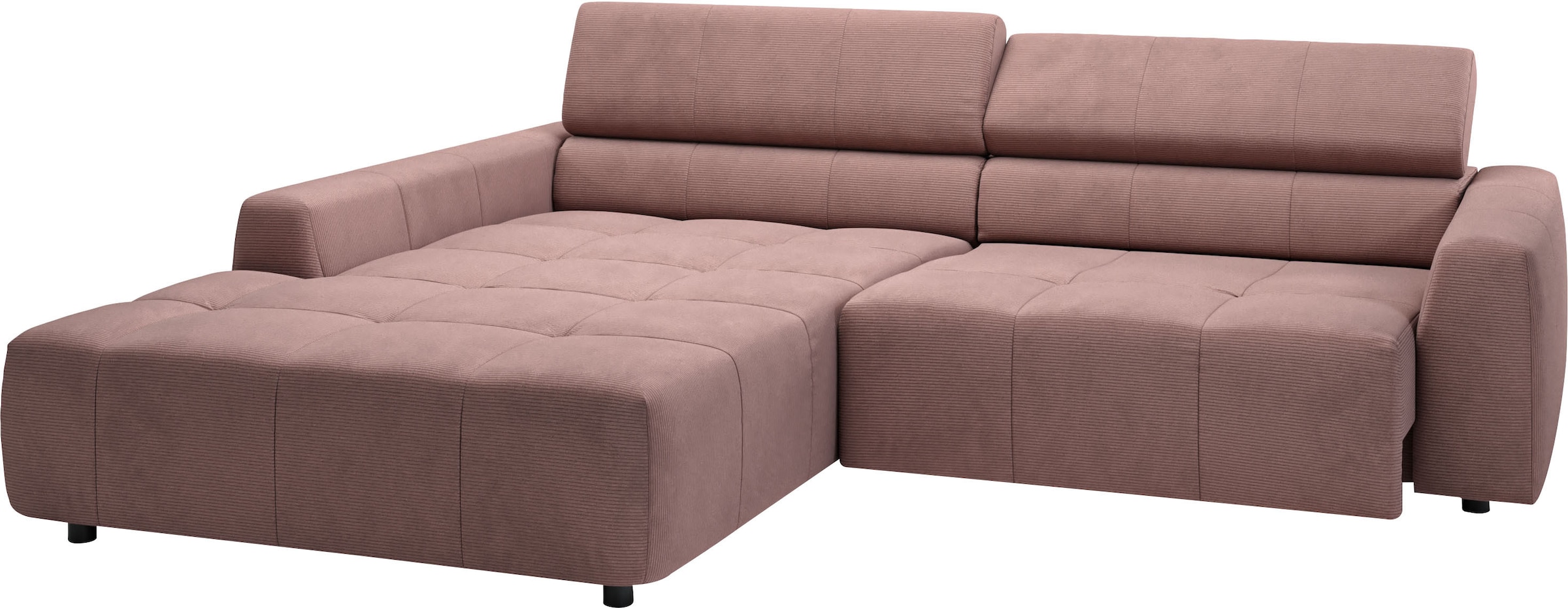 3C Candy Ecksofa »Denver auch mit Cord- und Easy care-Bezug, Kopfteilverstellung L-Form«, wahlweise. mit motorischer Sitztiefenverstellung