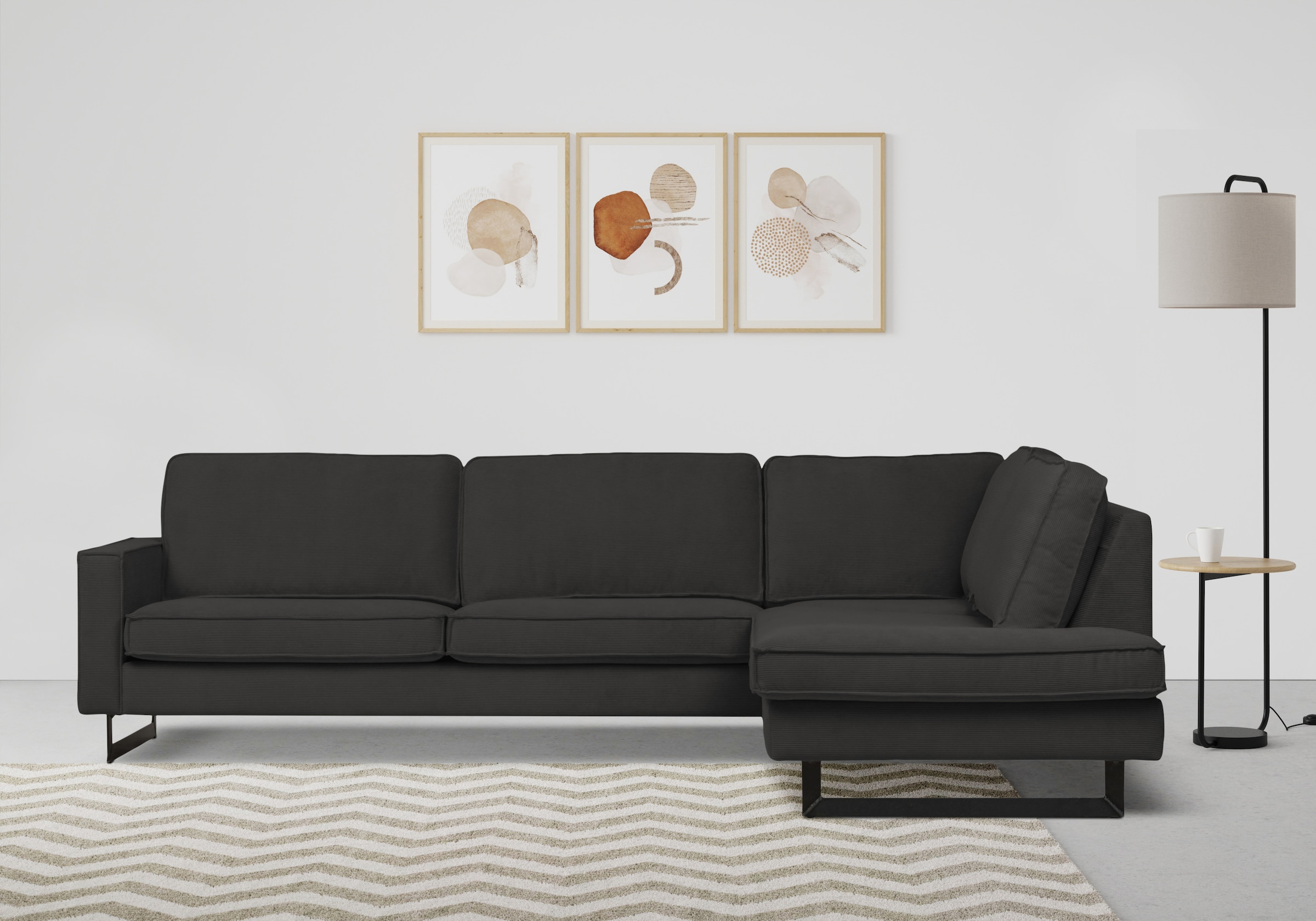 Places of Style Ecksofa "Pinto, 290 cm, Cord, Chenille, Lederoptik, Ottoman günstig online kaufen