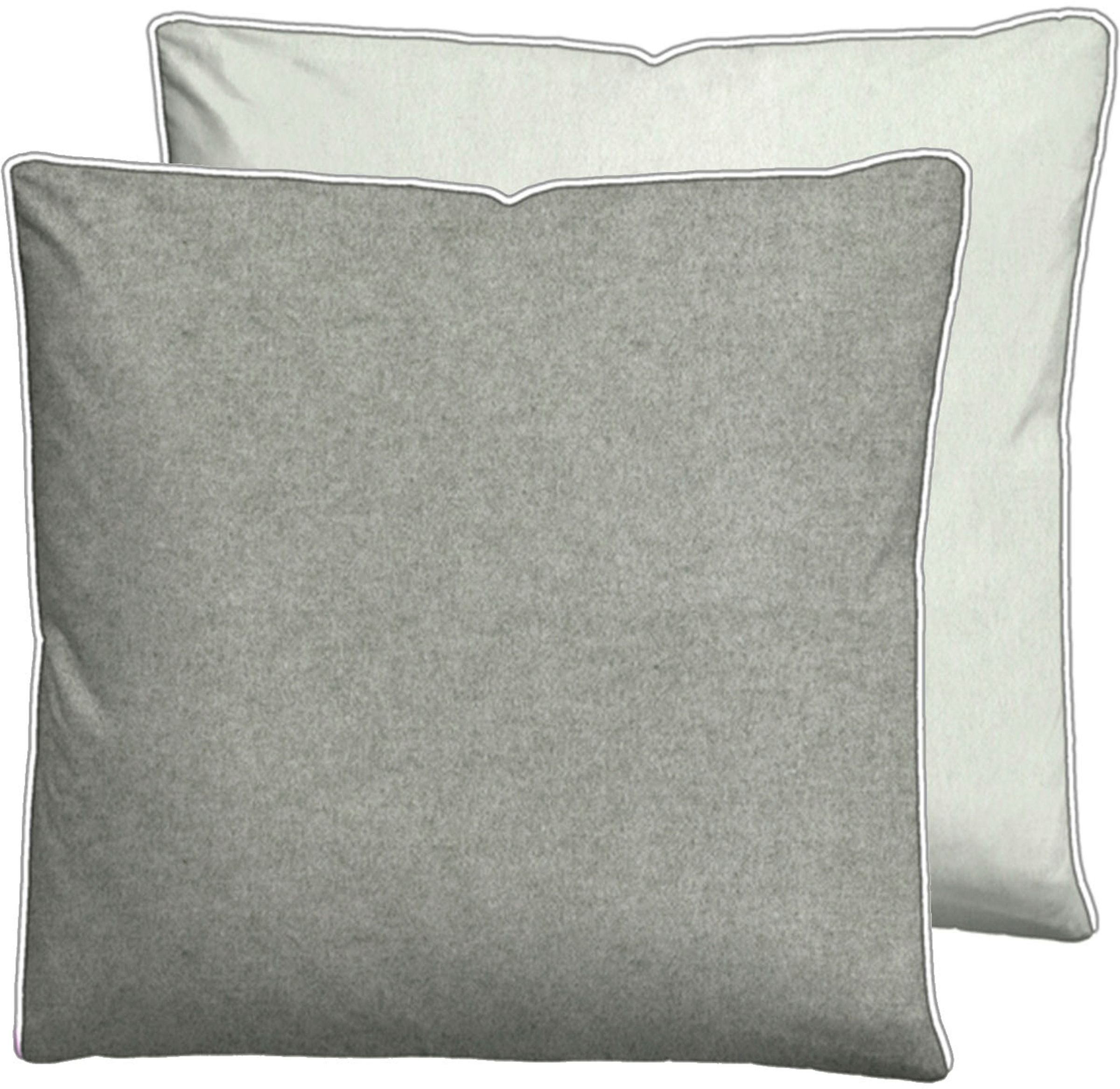 Biberna Kissenbezug "Hermal Flanell mit Reißverschluss, Melange-Optik, Wend günstig online kaufen