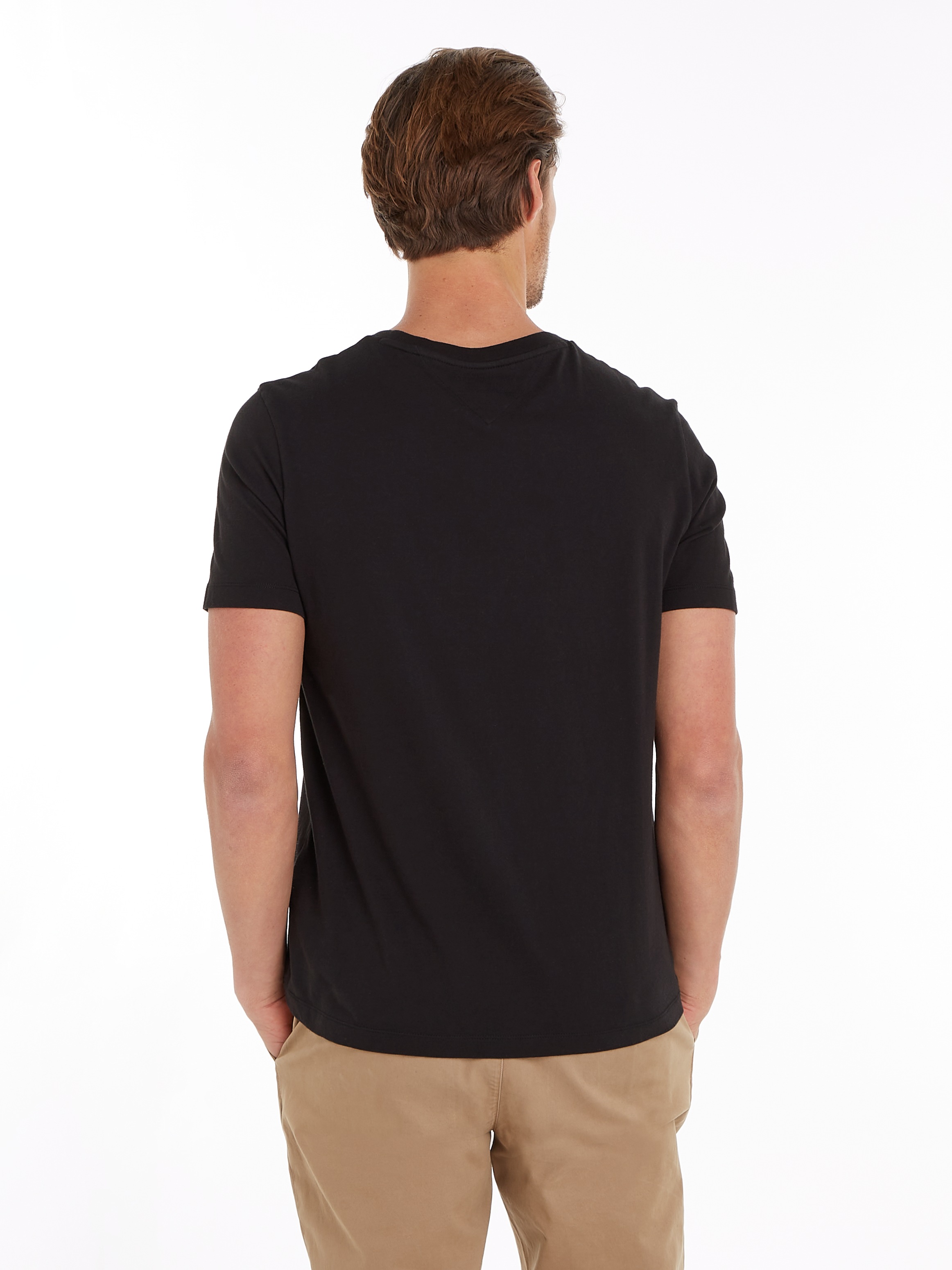 Thumbnail - Tommy Hilfiger T-Shirt "ESSENTIAL REG FIT SOLID TEE mit Stickerei und Rundhals", unifarben, casual, regular fit, Baumwol...