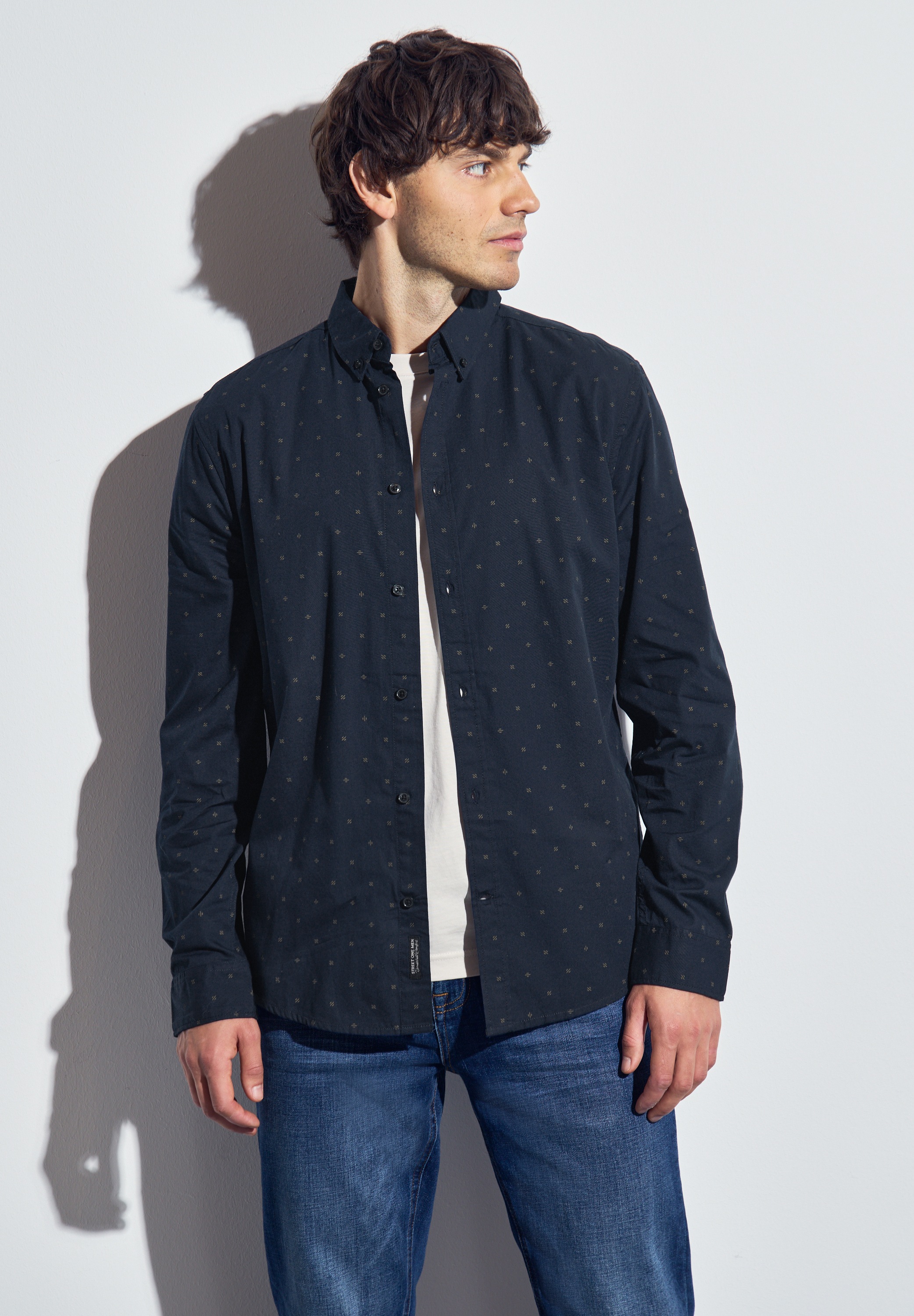 STREET ONE MEN Langarmhemd, aus reiner Baumwolle günstig online kaufen
