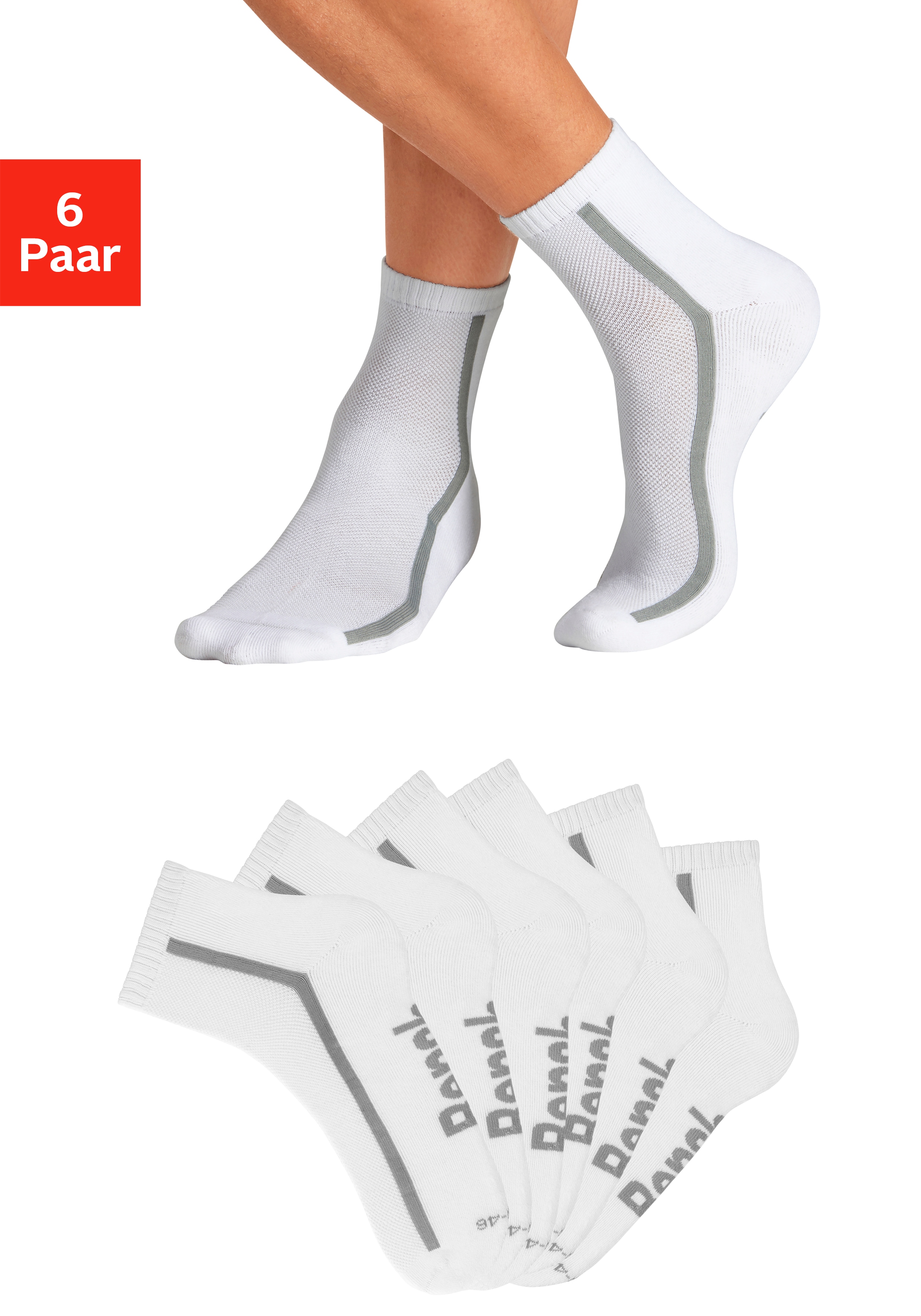 Bench. Tennissocken "Sportsocken Herren Quartersocks atmungsaktiv" Packung, 6 Paar tlg. dämpfend durch Hochfersen- Frottee