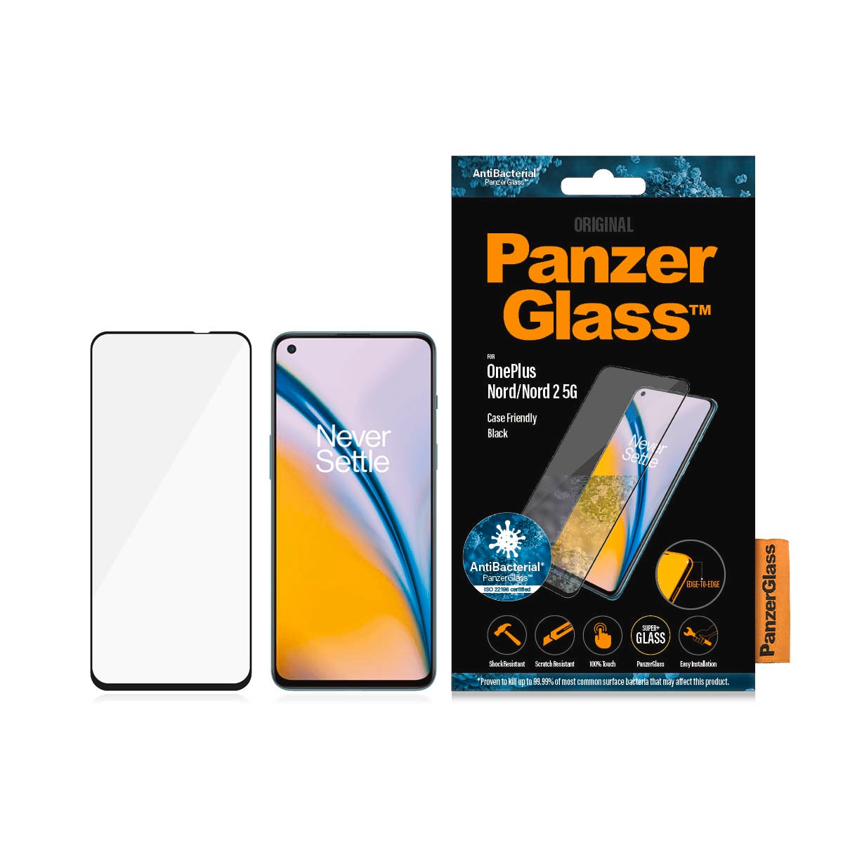 PanzerGlass Displayschutzglas »Case Friendly Screen Protection«, für OnePlus Nord, Displayschutzfolie, Schutzfolie, Bildschirmschutz, kratz- & stoßfest