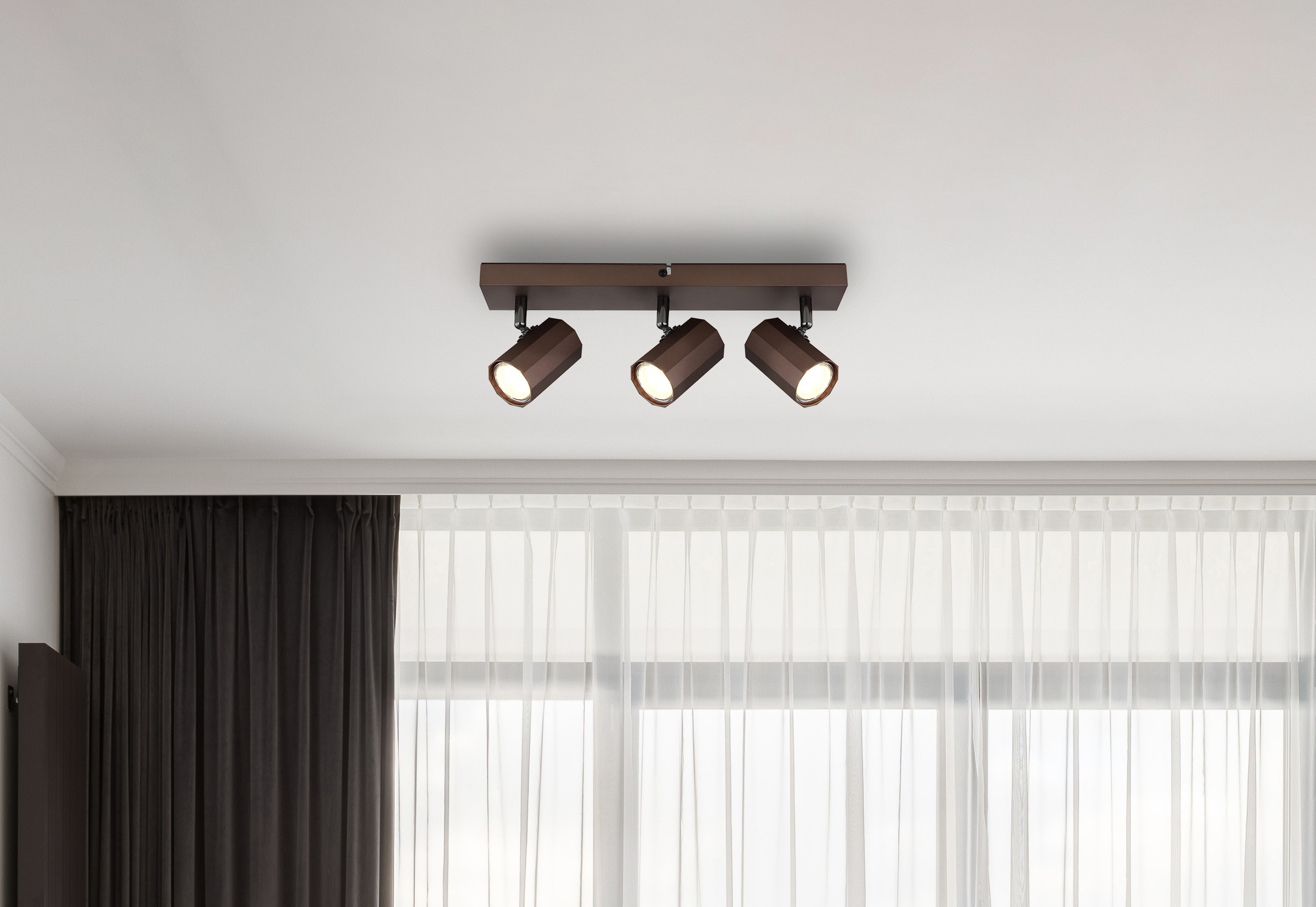 GLOBO LIGHTING Deckenstrahler »JAMES«, Leuchtmittel GU10 | ohne Leuchtmittel, Deckenspot/bronzefarben/Wohnzimmer/Flur/Schlafzimmer