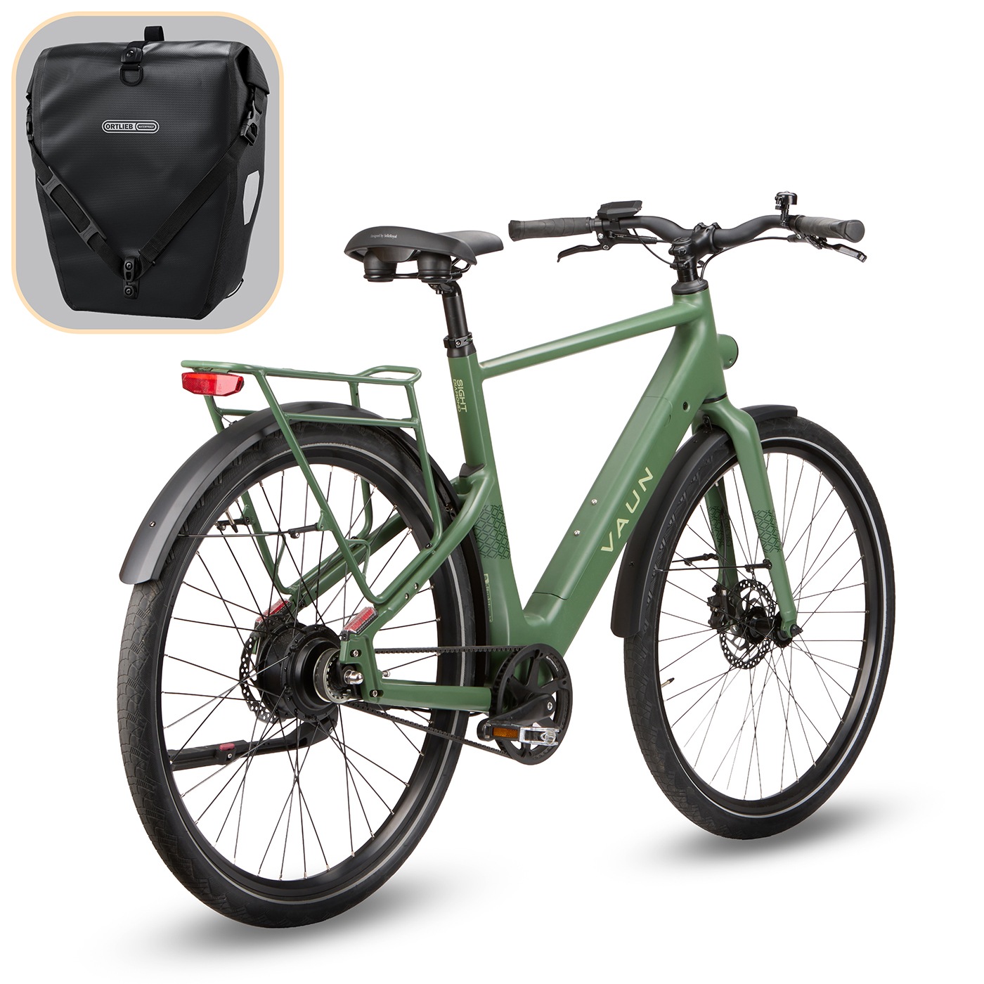 Vaun »VAUN Sight Cityrad mit Ortlieb Tasche« Heckmotor 250 W Elektrofahrrad für Alltag und Einkauf