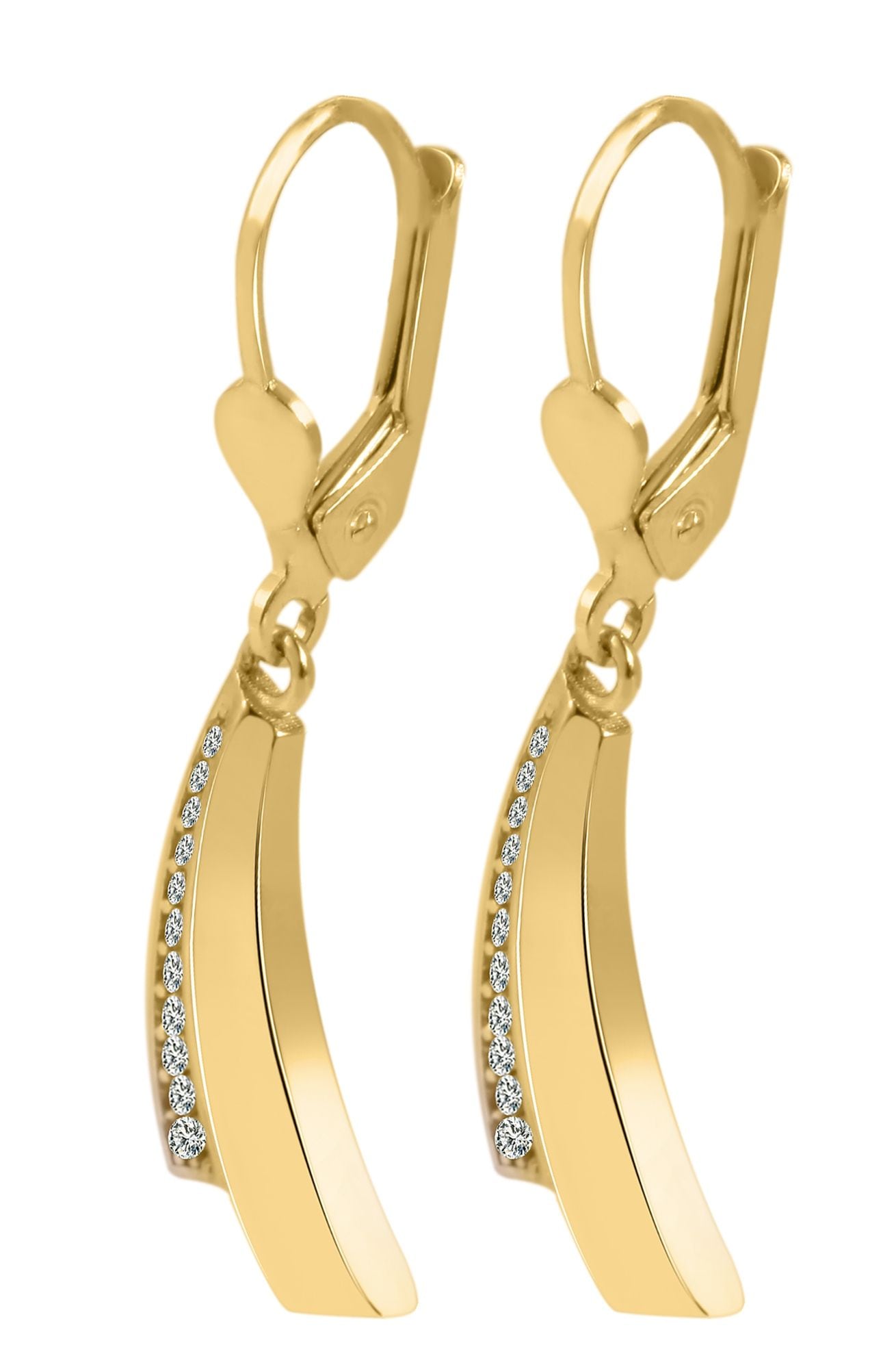 Adelia´s Paar Ohrhänger "Ohrringe – Ohrhänger aus 375 Gold mit Zirkonia" Zum Verschenken – ideal zum Geburtstag