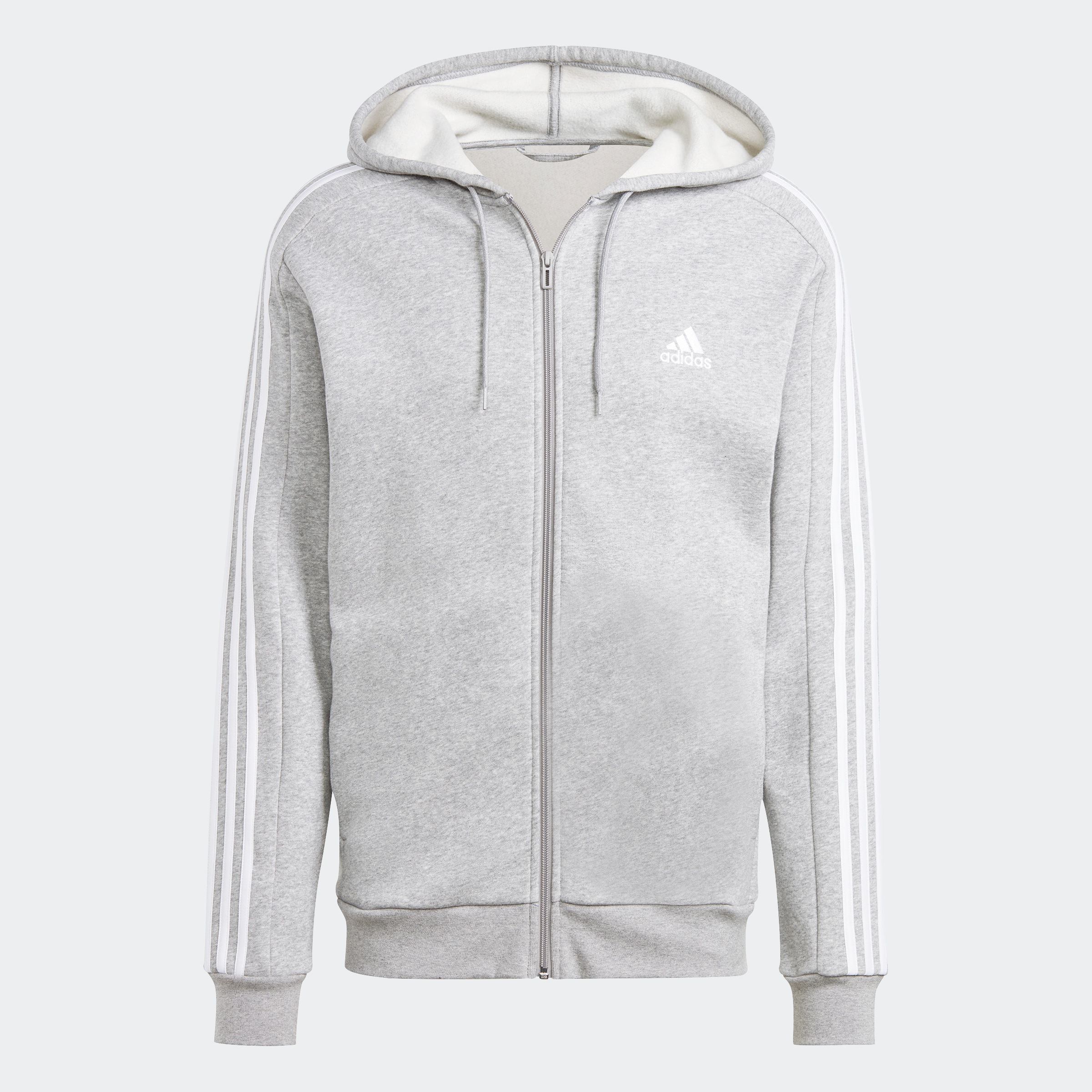 adidas Sportswear Kapuzensweatjacke »ESSENTIALS 3STREIFEN KAPUZENJACKE«, angenehmes Material aus Baumwollmix