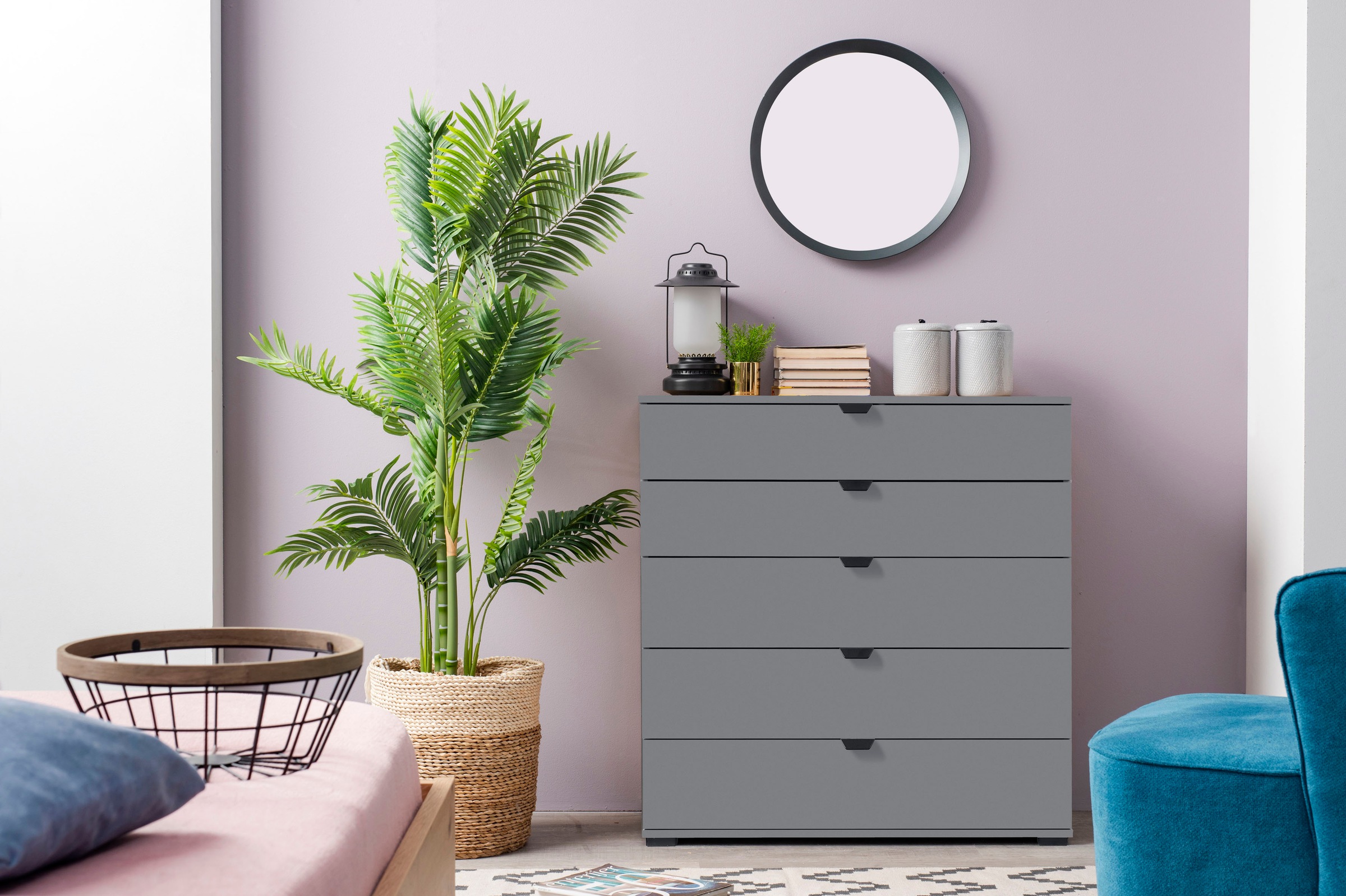 Home affaire Sideboard "Duero" Kommode mit 5 Schubkästen, Breite 90 cm