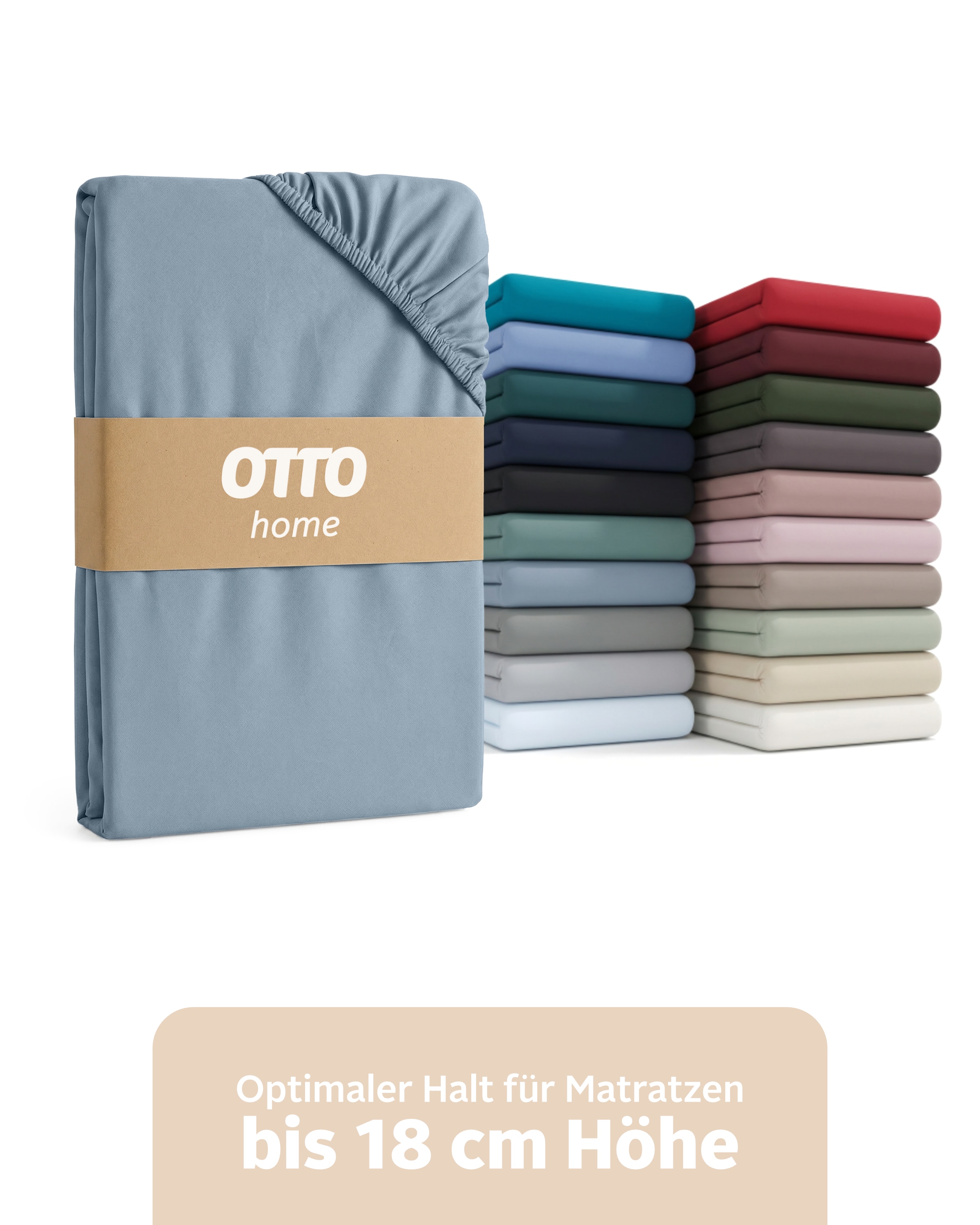 OTTO home "PHYSALIS in BASIC und PREMIUM Qualität, 100% Baumwolle" für Matratzen bis 18 cm Höhe, Bettlaken, Spannbetttuch, pflegeleicht