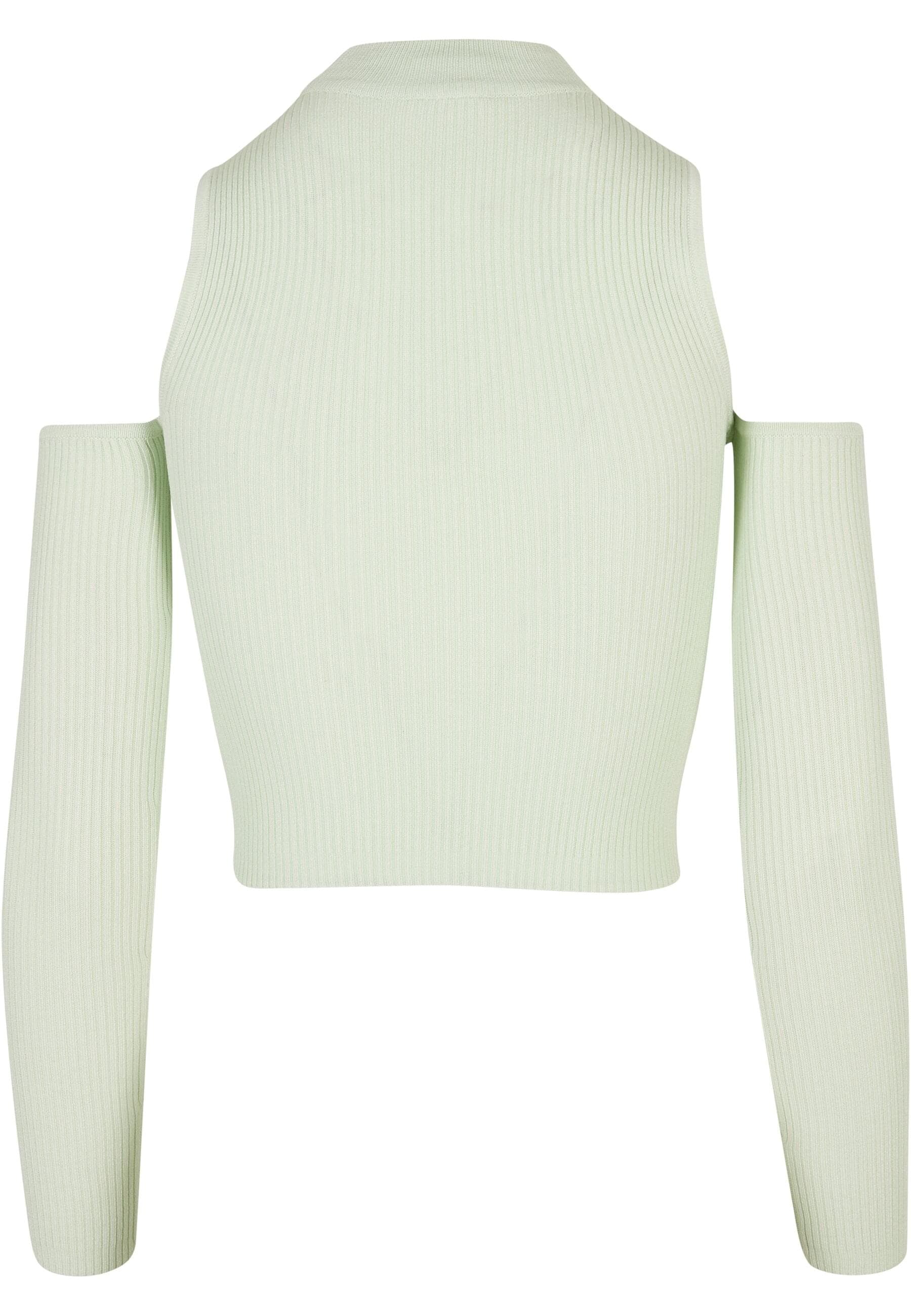 URBAN CLASSICS Rundhalspullover »Urban Classics Damen Ladies Rib Knit Cut Out Sleeve Longsleeve«