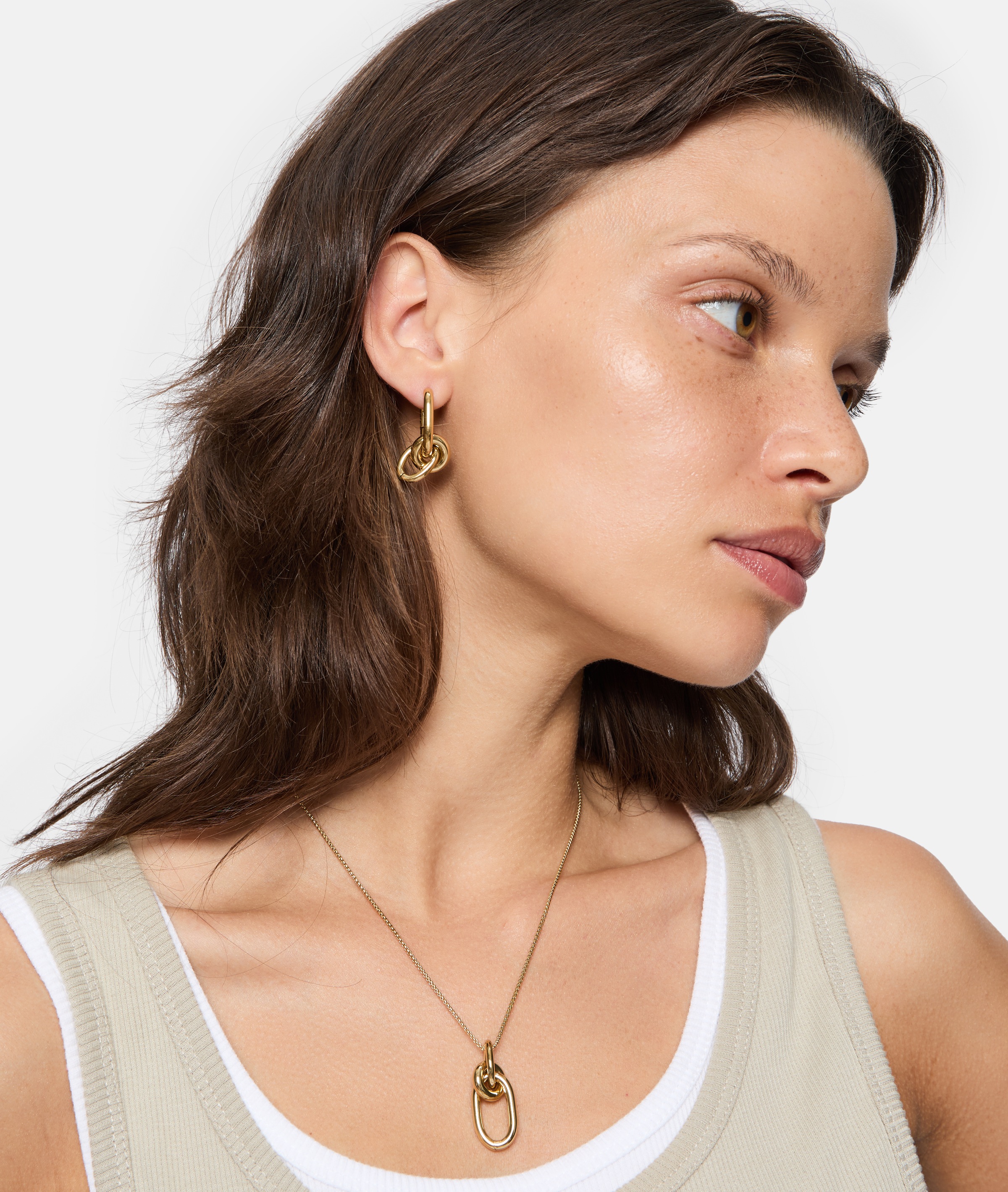 Liebeskind Berlin Paar Creolen »Schmuck Geschenk Edelstahl Ohrringe Modern Knot«, Einhänger abnehmbar