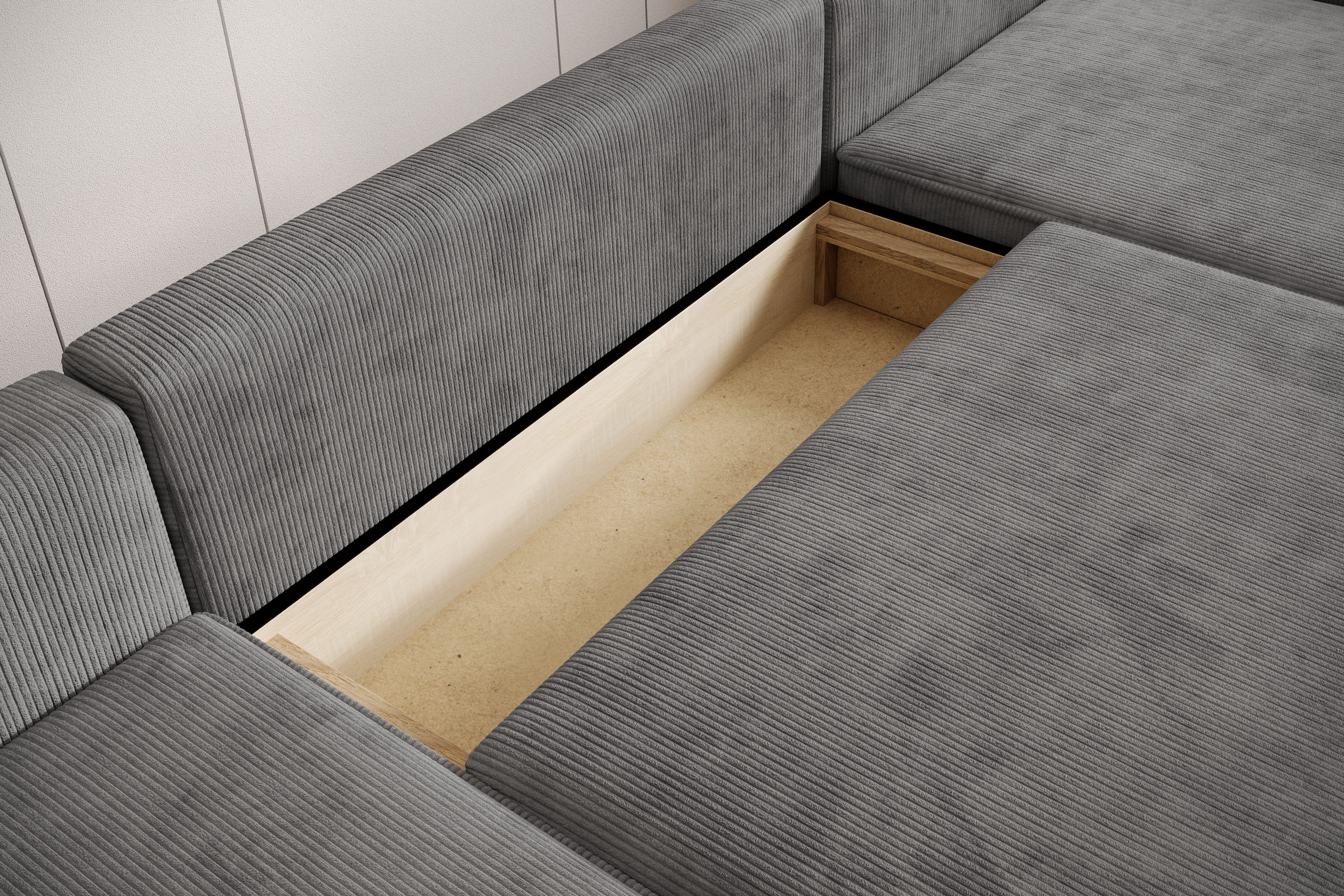 TRENDMANUFAKTUR Wohnlandschaft »Challenge, Schlafsofa mit Bettkasten, Couch in U-Form,...