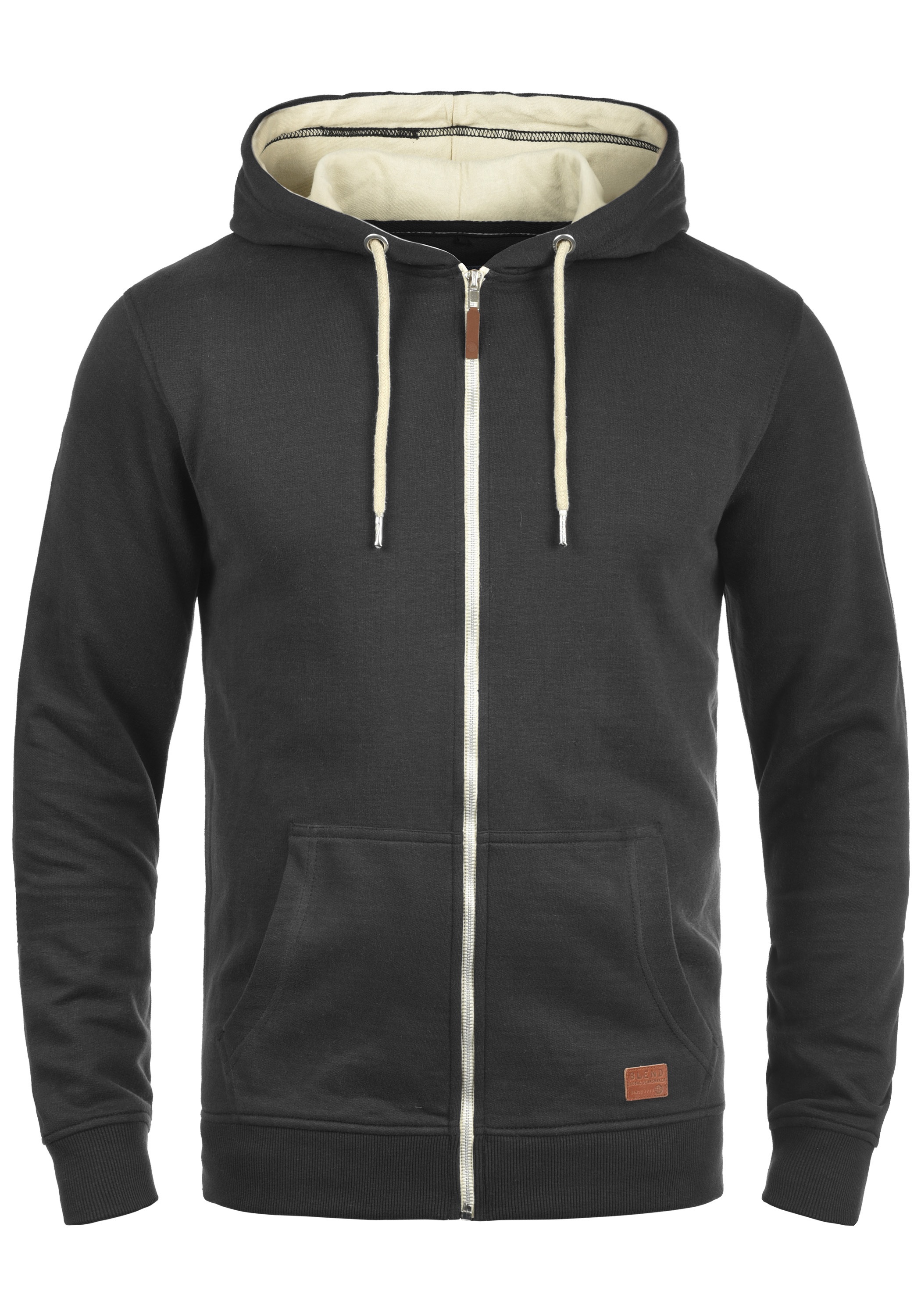 Kapuzensweatjacke BLEND "Kapuzensweatjacke BHHulker", Herren, Gr. L, schwarz, Obermaterial: 60% Baumwolle CO. 40% Polyester PES., Sweatjacken 2