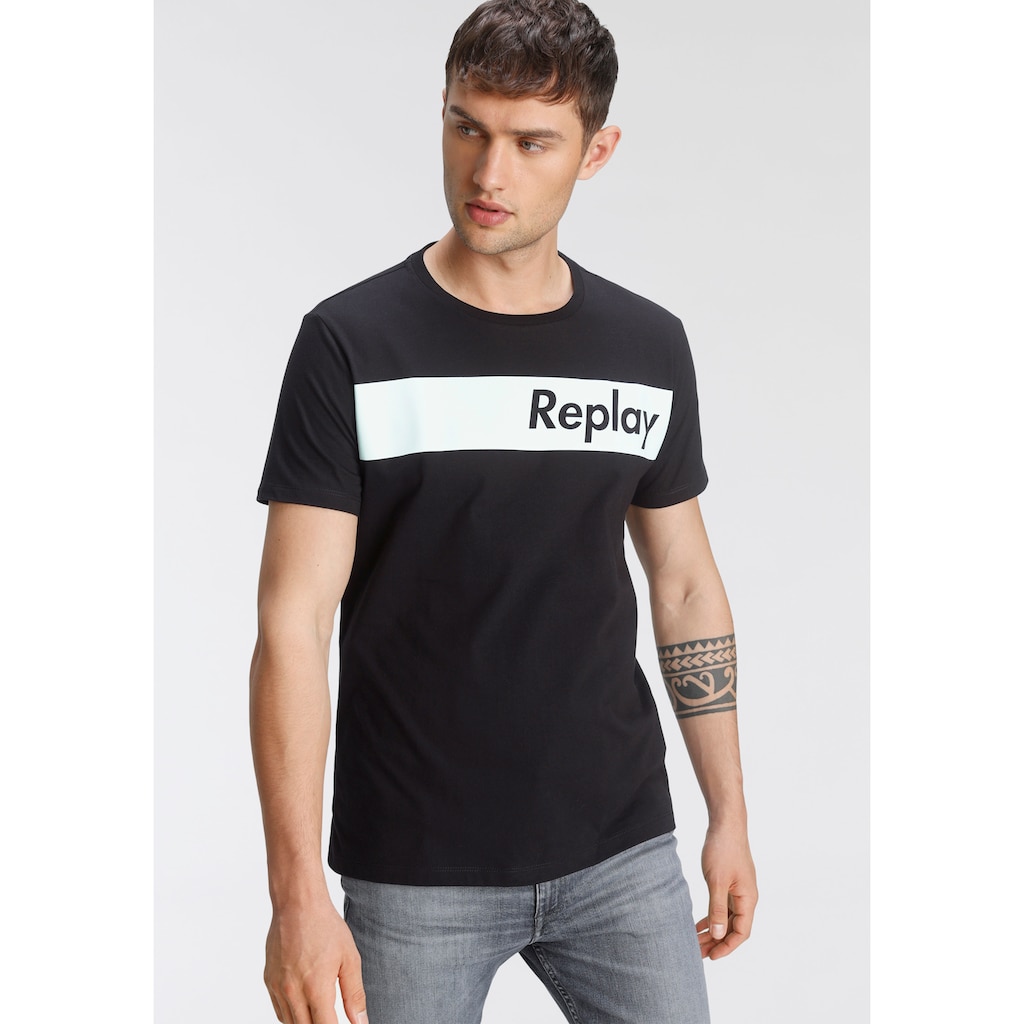 Replay T-Shirt, mit Logoprint