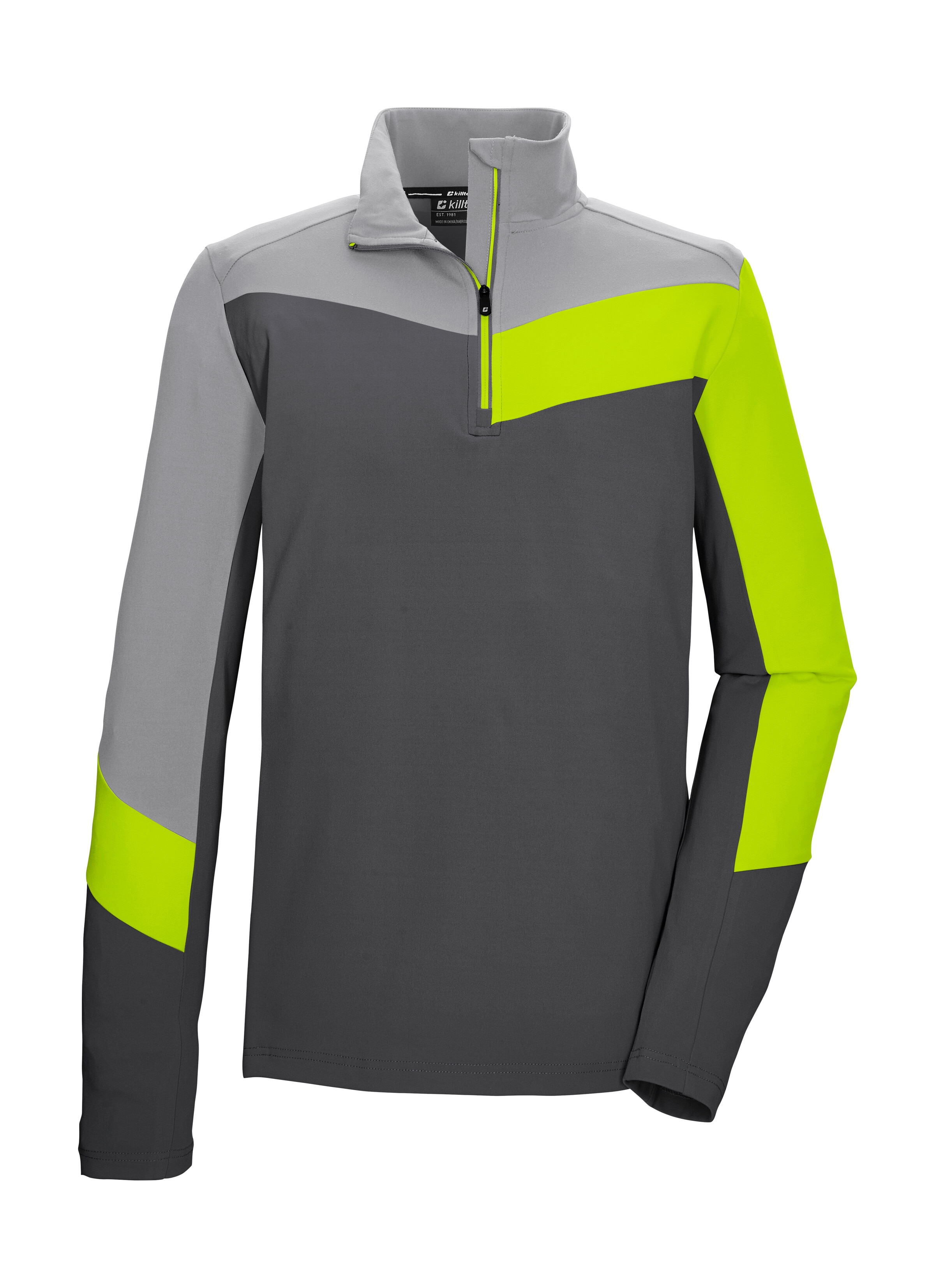 Killtec Langarmshirt "KSW 96 MN FLX SHRT" Mehrfarbiges Funktionsshirt, warm, Stretch, Kinnschutz.