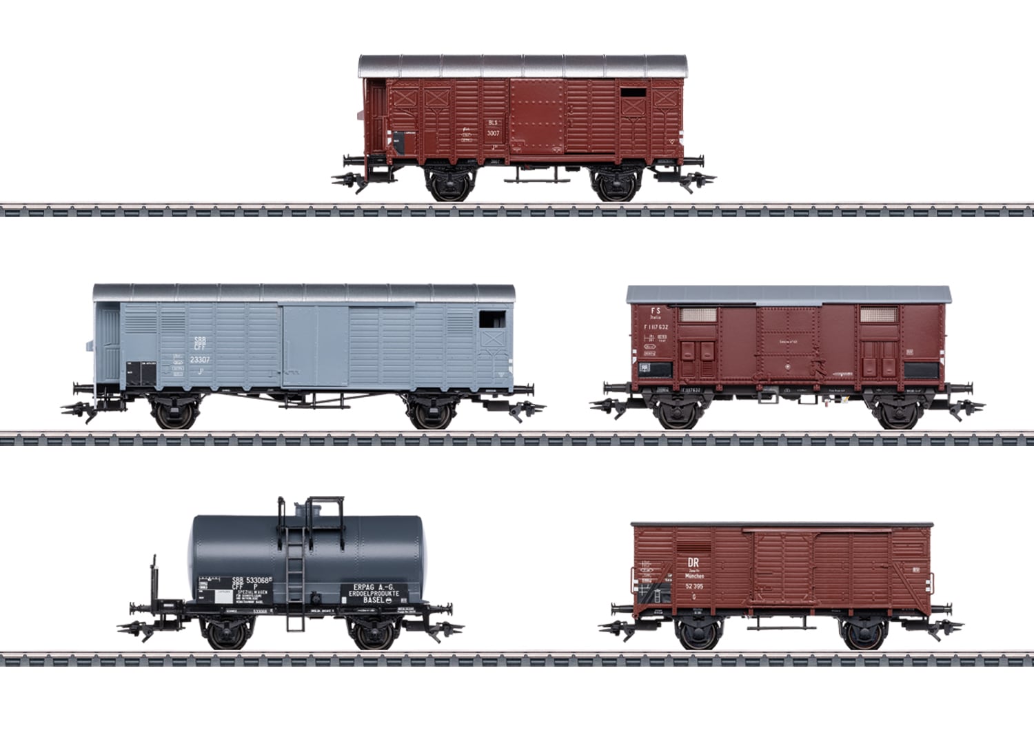 MÄRKLIN Kinder Güterwagen "Güterwagen-Set zur Ae 6/8 - 46575"bunt, Kunststoff, Metall, Modelleisenbahn-Fahrzeuge