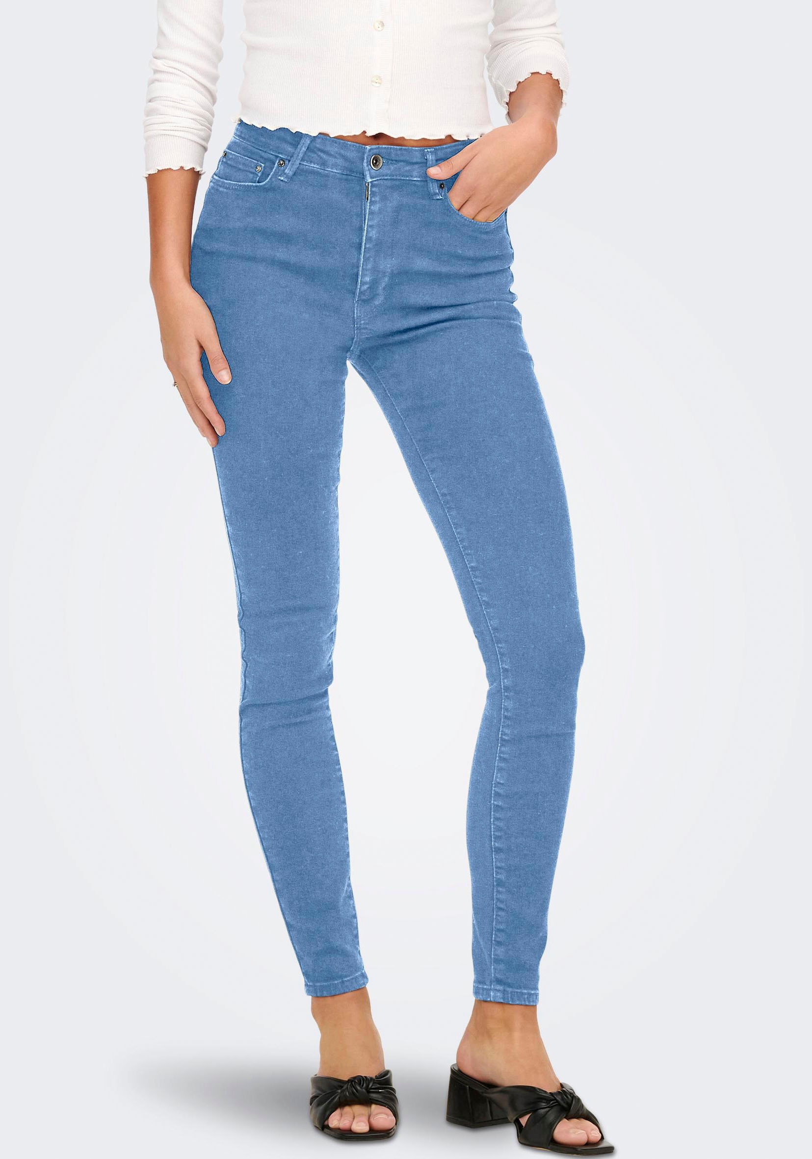 ONLY High-waist-Jeans »ONLICONIC HW SK LONG ANK DNM NOOS« für kaufen | BAUR