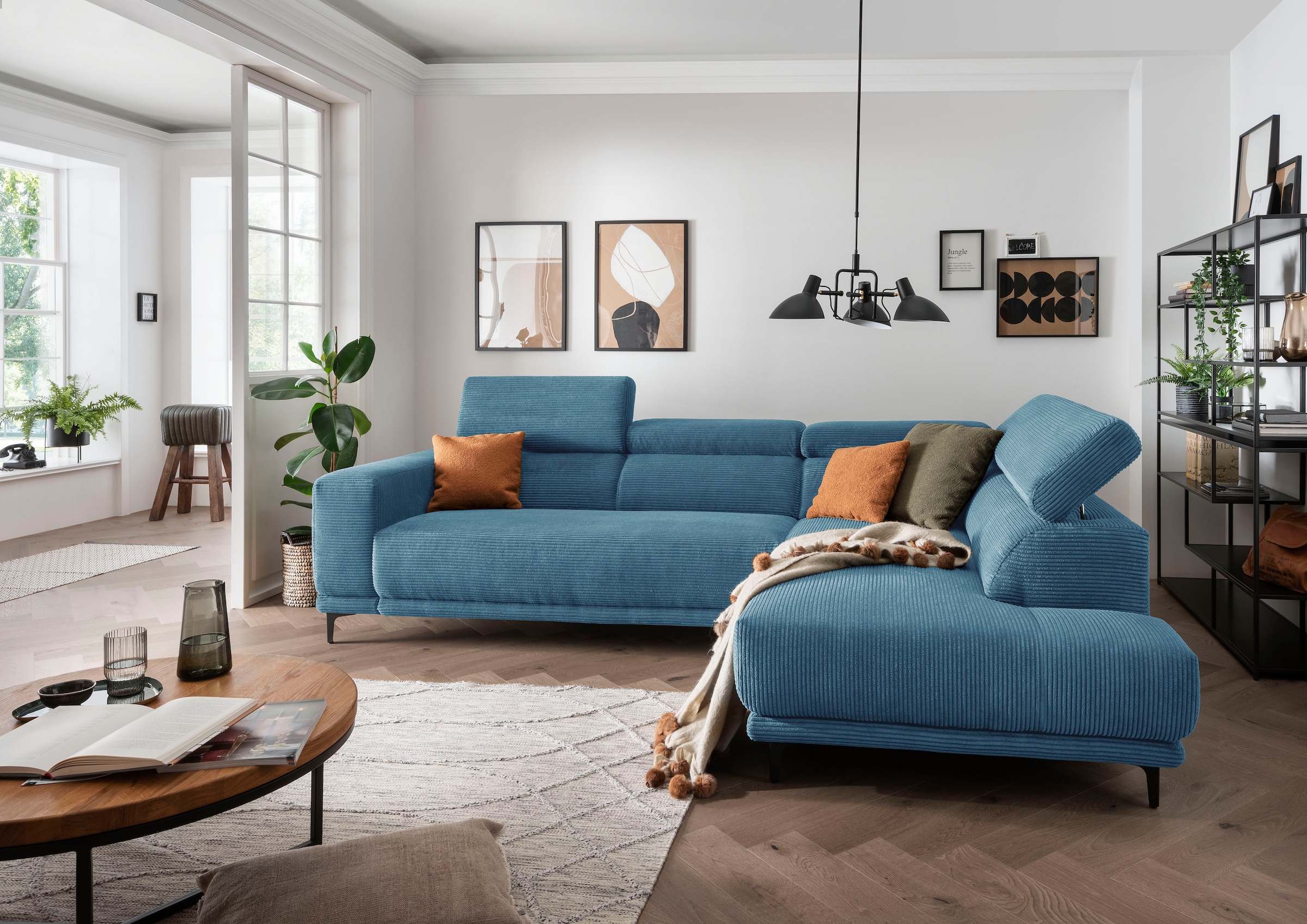 alina Ecksofa »Hikari«, wahlweise mit Sitzvorzug, in modernem Cordstoff, Breite 276 cm