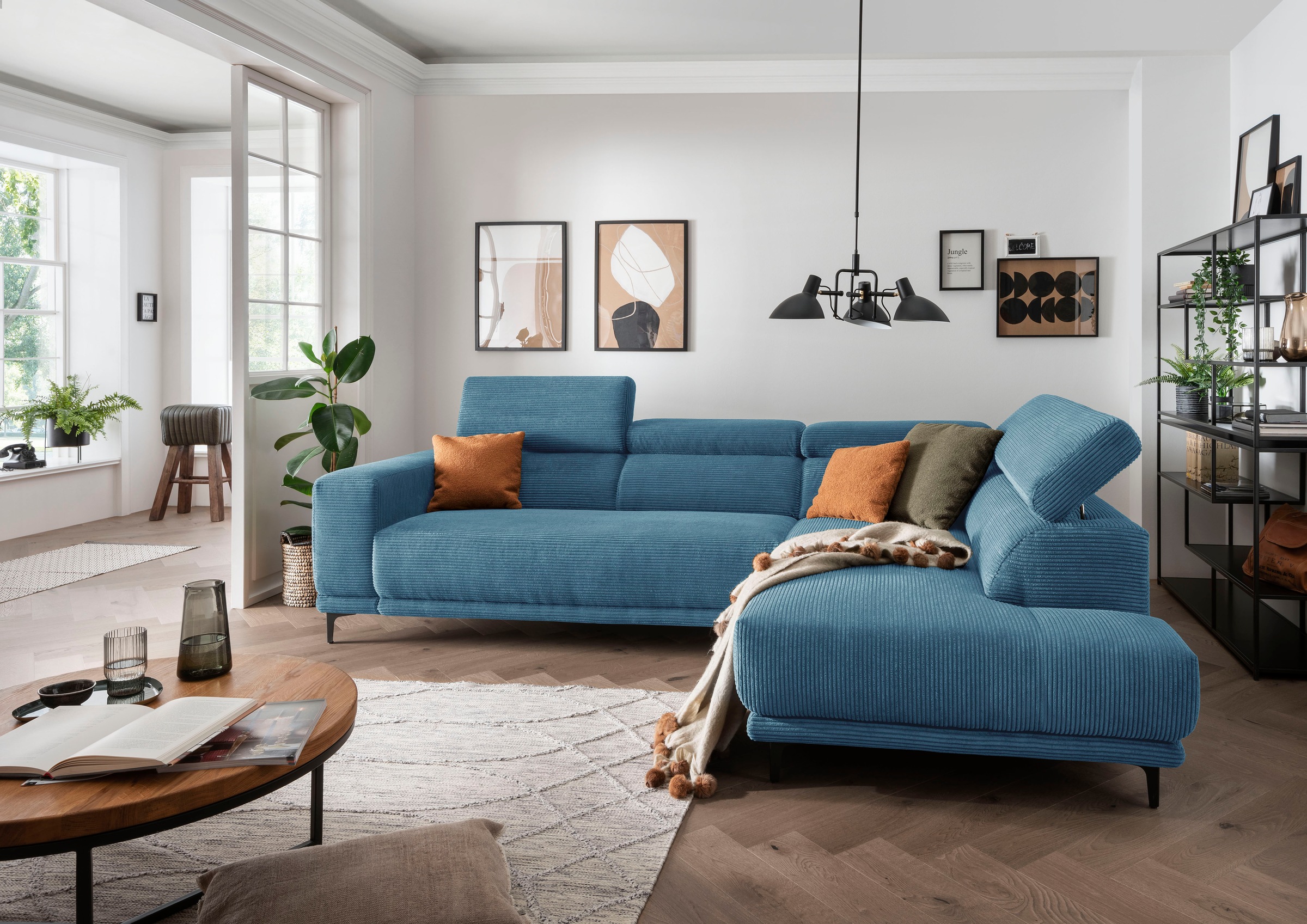 alina Ecksofa "Hikari", wahlweise mit Sitzvorzug, in modernem Cordstoff, Br günstig online kaufen