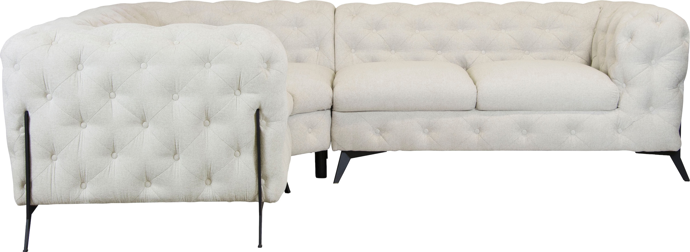 Home affaire Chesterfield-Sofa "Amaury L-Form" moderne Chersterfield-Optik, günstig online kaufen
