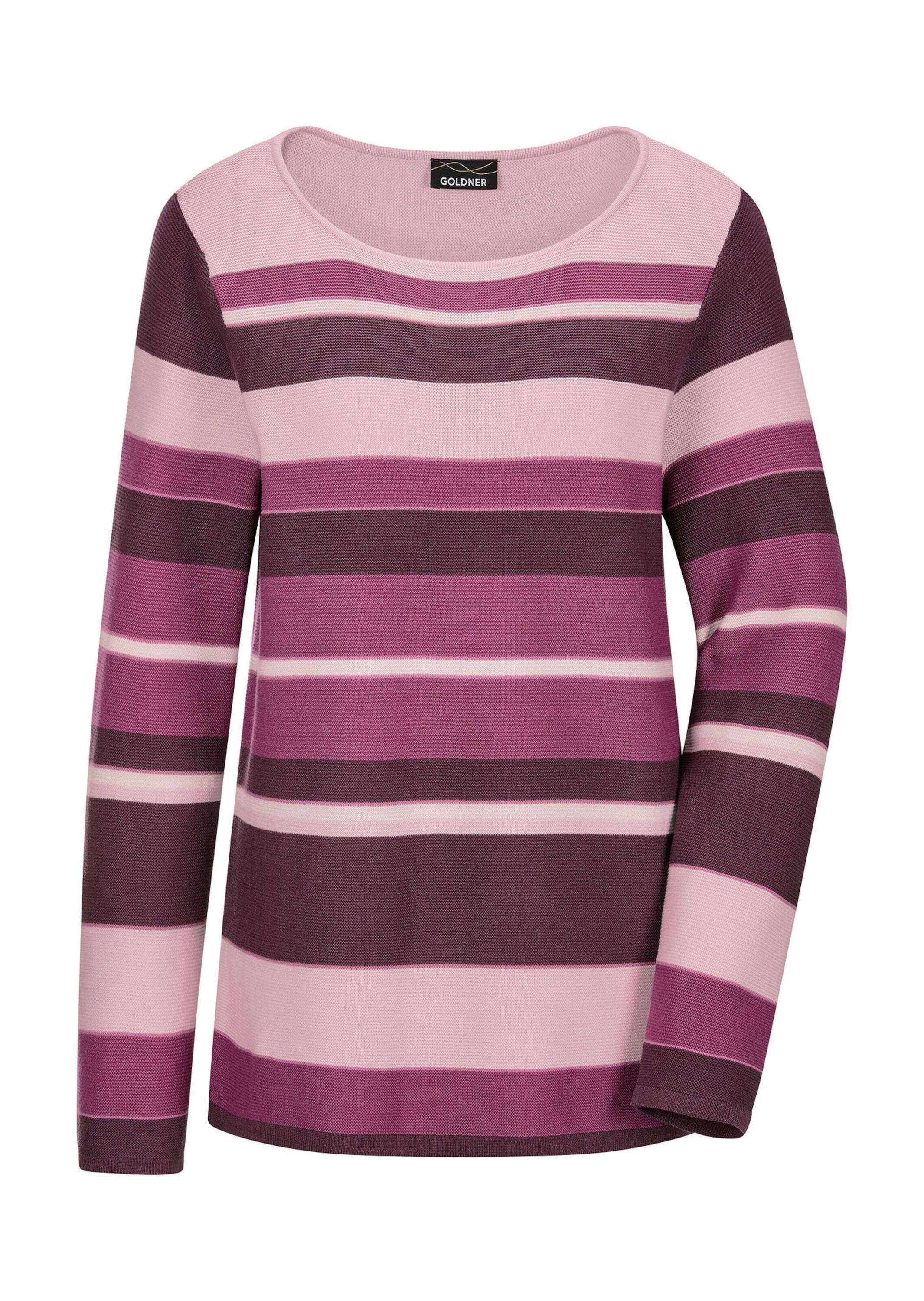 GOLDNER Rundhalspullover "Strickpullover im Ringel-Look" farbharmonischer R günstig online kaufen