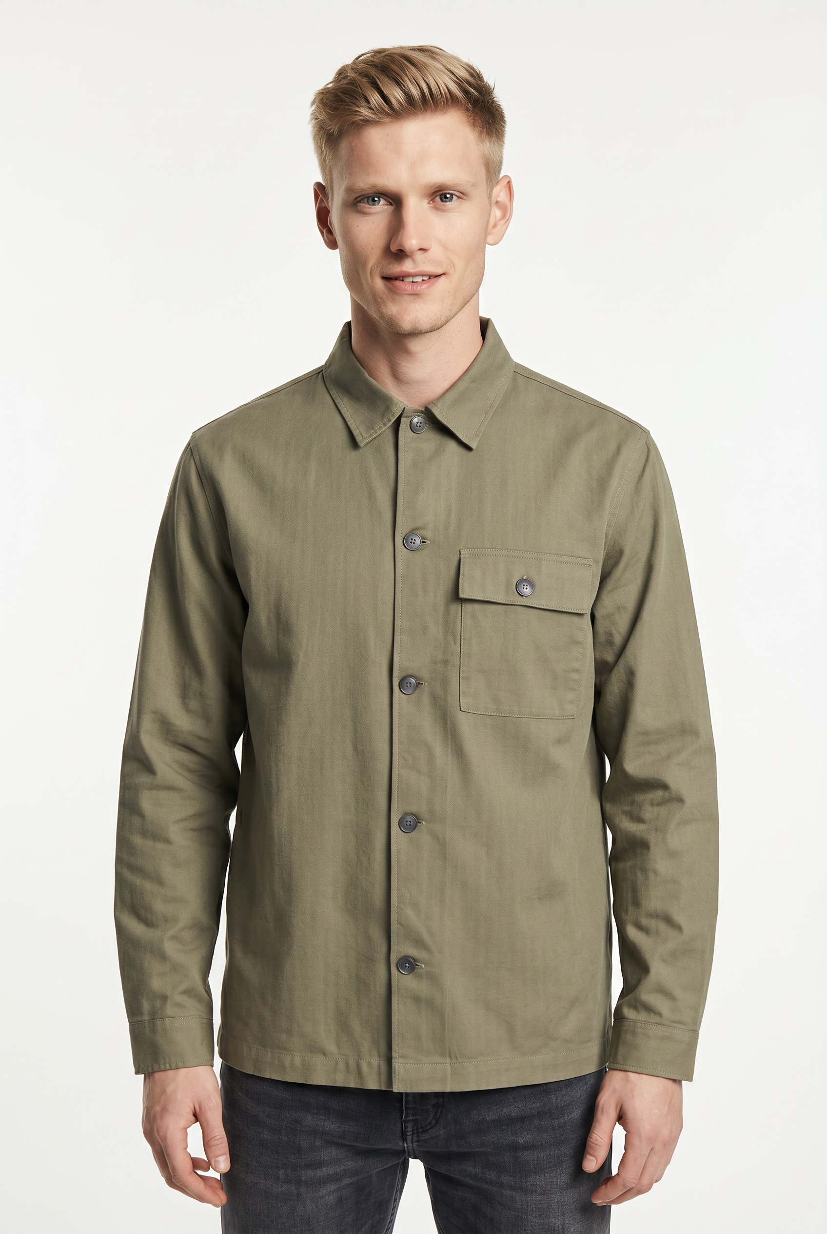 Jack & Jones Langarmhemd »JPRBLATYLER HERRINGBONE L/S OVERSHIRT« mit Brust Tasche