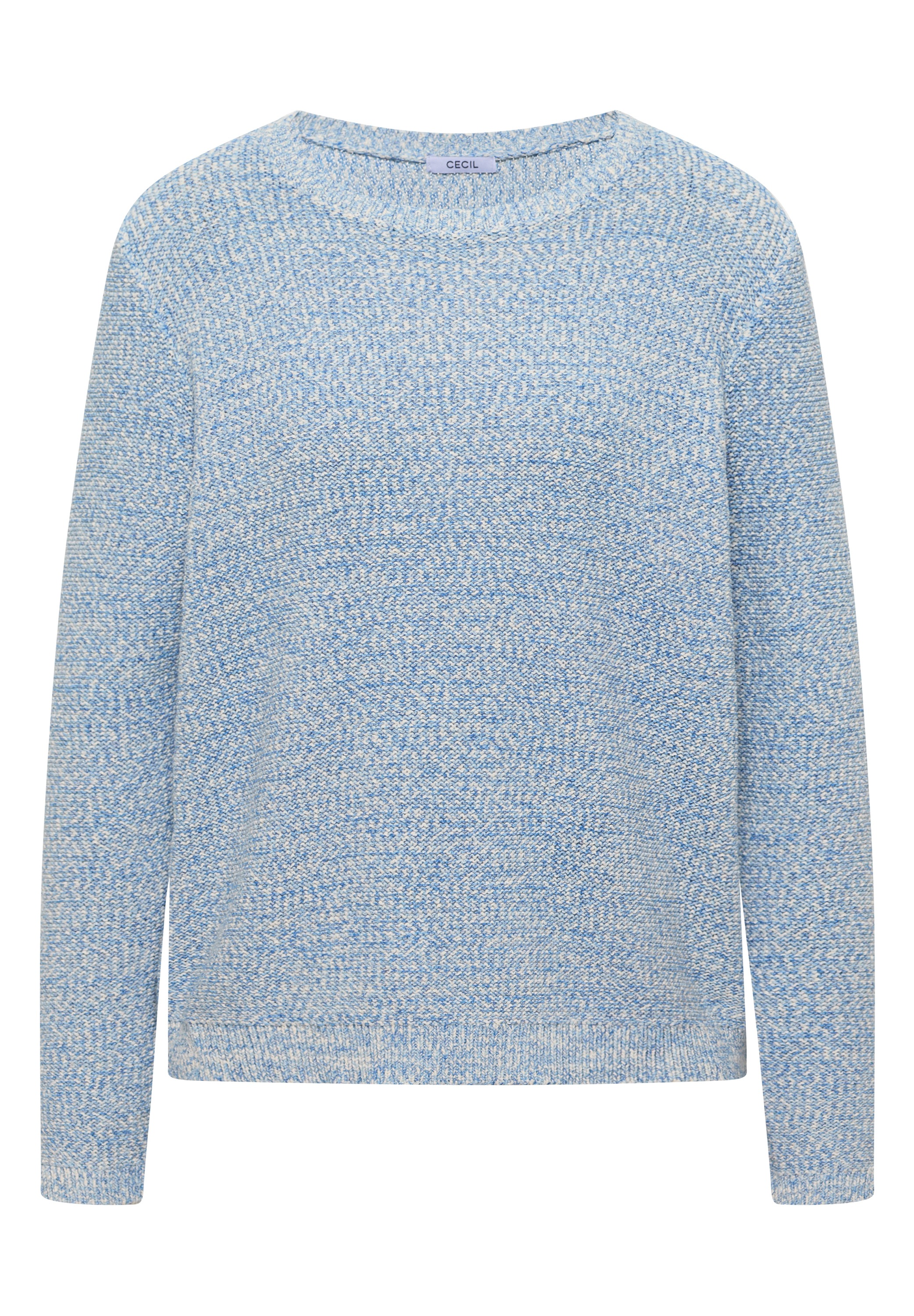 Strickpullover CECIL, Damen, Gr. S (38), cloud blau, Grobstrick, Obermaterial: 75% Baumwolle, 25% Polyester, meliert, lässig geschnitten hüftbedeckend, Rundhals, Bündchen, Pullover Strickpullover, meliert, mit Rundhals 6