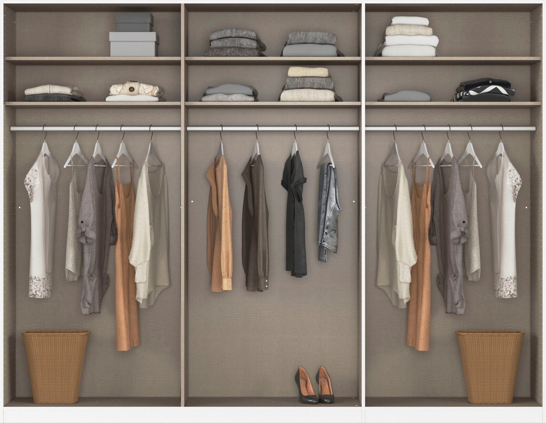 rauch Drehtürenschrank »Kleiderschrank Schrank Garderobe Garderobenschrank Stauraumwunder MODI«, optional mit Spiegel MADE IN GERMANY