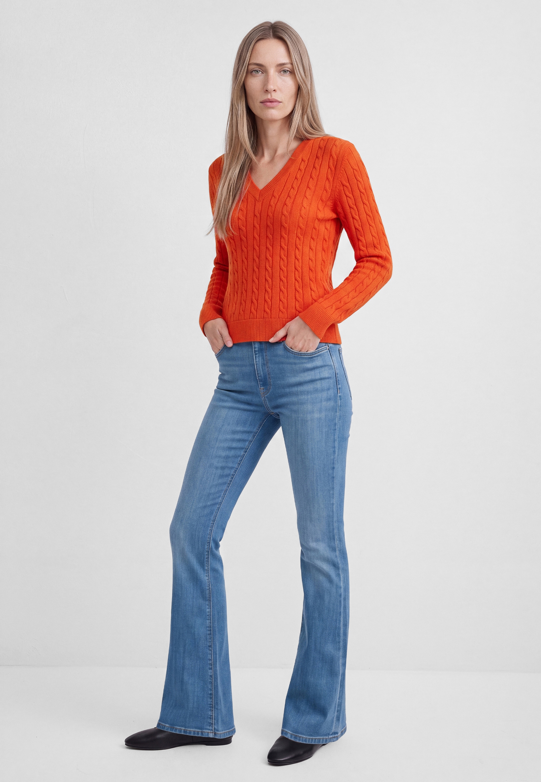 Mavi Langarmshirt "V-NECK SWEATER" Pullover Feinstrick