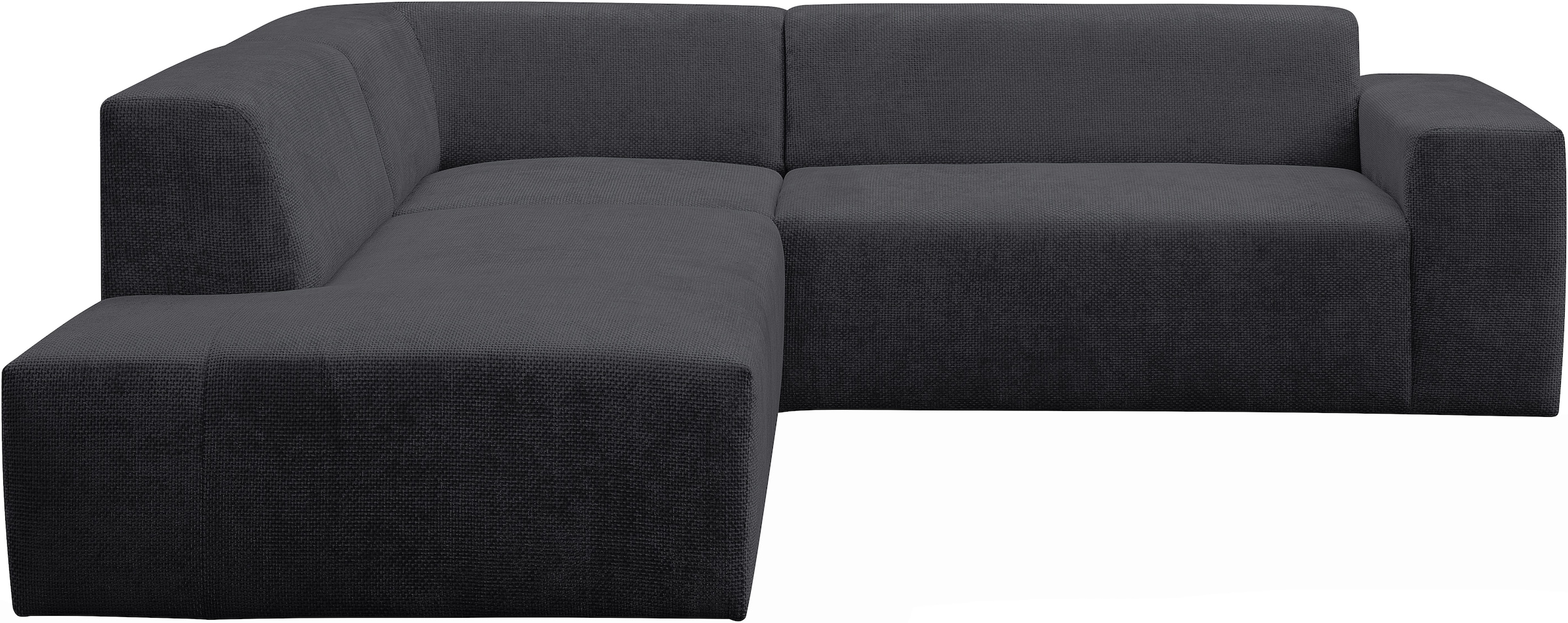 WERK2 Ecksofa »Zeus-M, tolles Sofa mit schönen Details, L-Form«, Curvy Trend Garnitur, urbane Optik, komfortable Wellenunterfederung