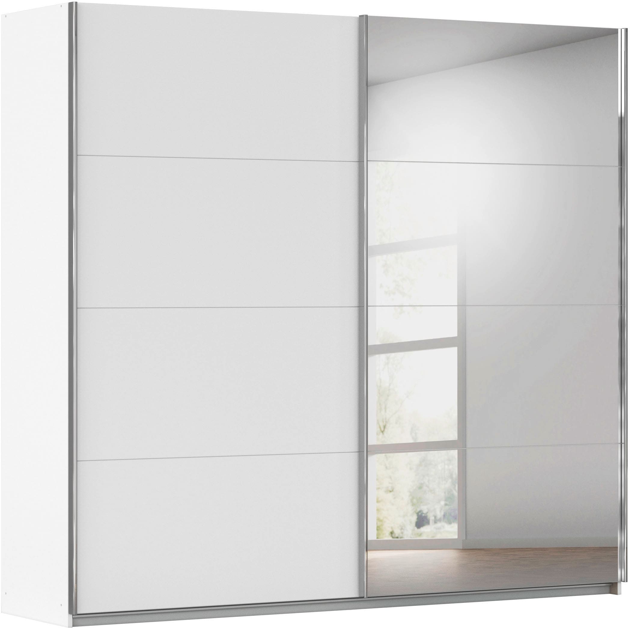 rauch Schwebetürenschrank "Kleiderschrank Schrank Ankleide Garderobe Schlafzimmerschrank MOITA" Breiten: 181/226/271 cm, Höhe 210 cm, mit Spiegel und Metallgriffleisten in Alu MADE IN GERMANY