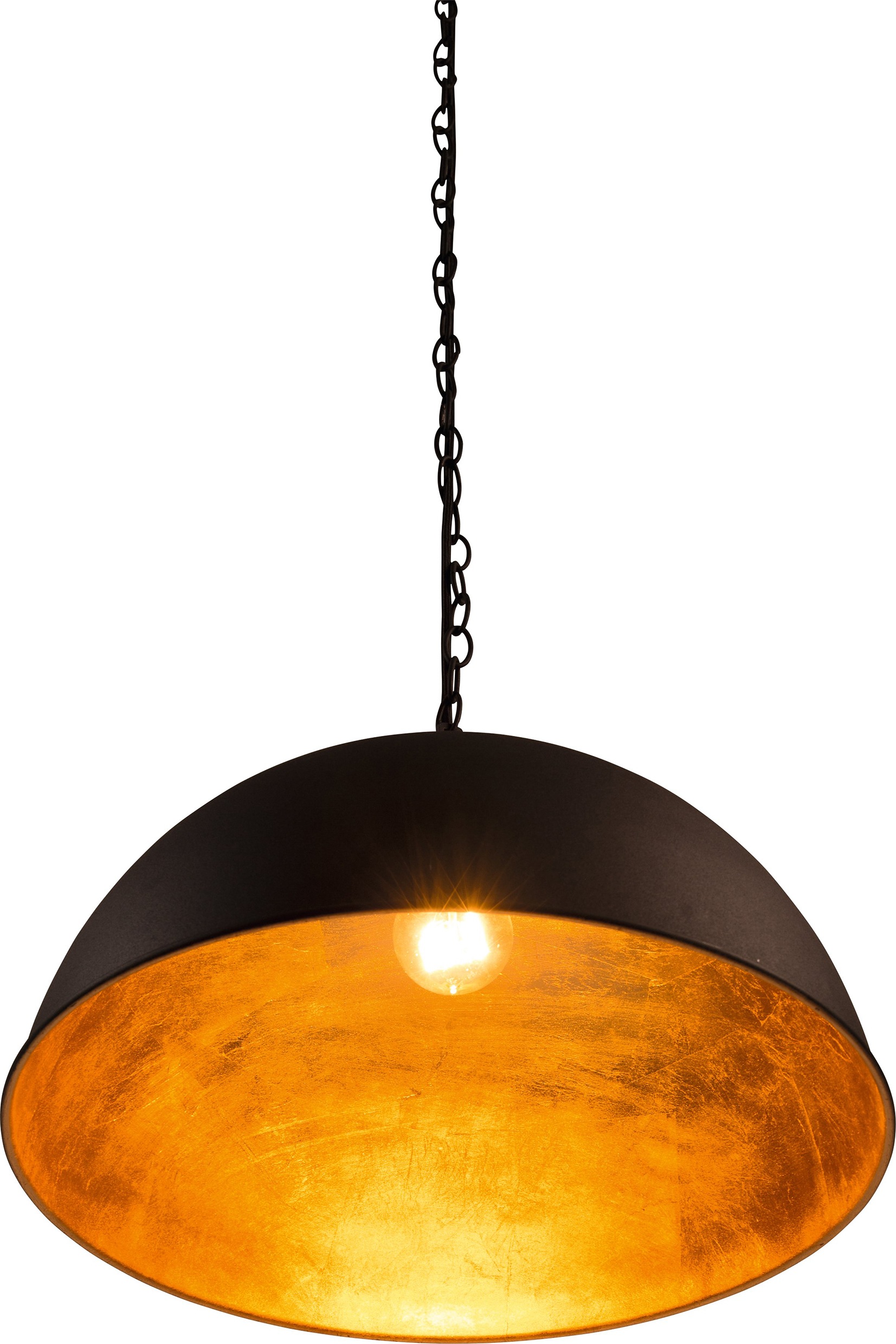 HEITRONIC Pendelleuchte Caracas, E27, 1 St., Lampenschirm innen goldfarbig lackiert