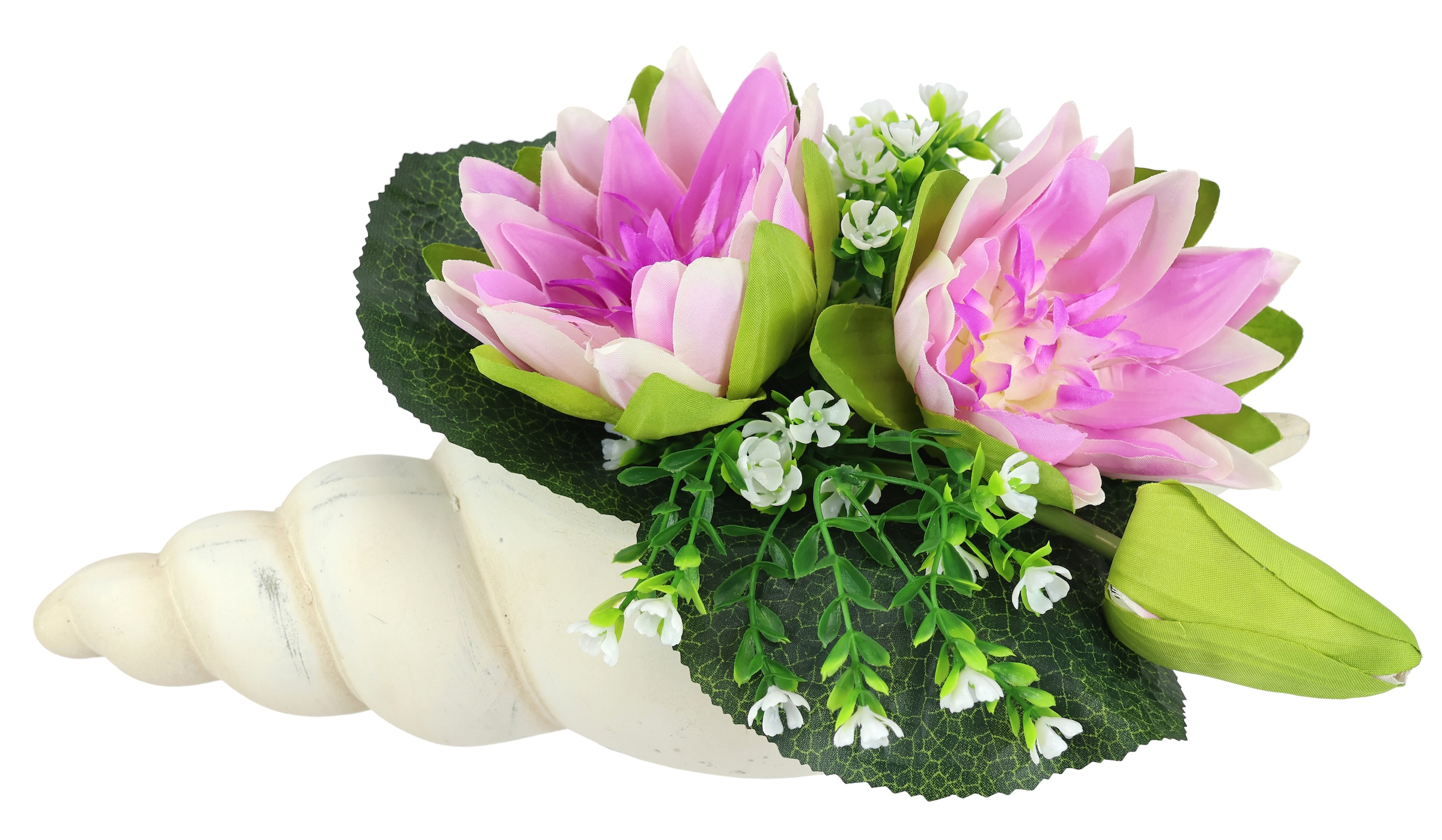 I.GE.A. Kunstblume "Lotus in Muschel-Topf", Künstliche Seerosen-Arrangement günstig online kaufen