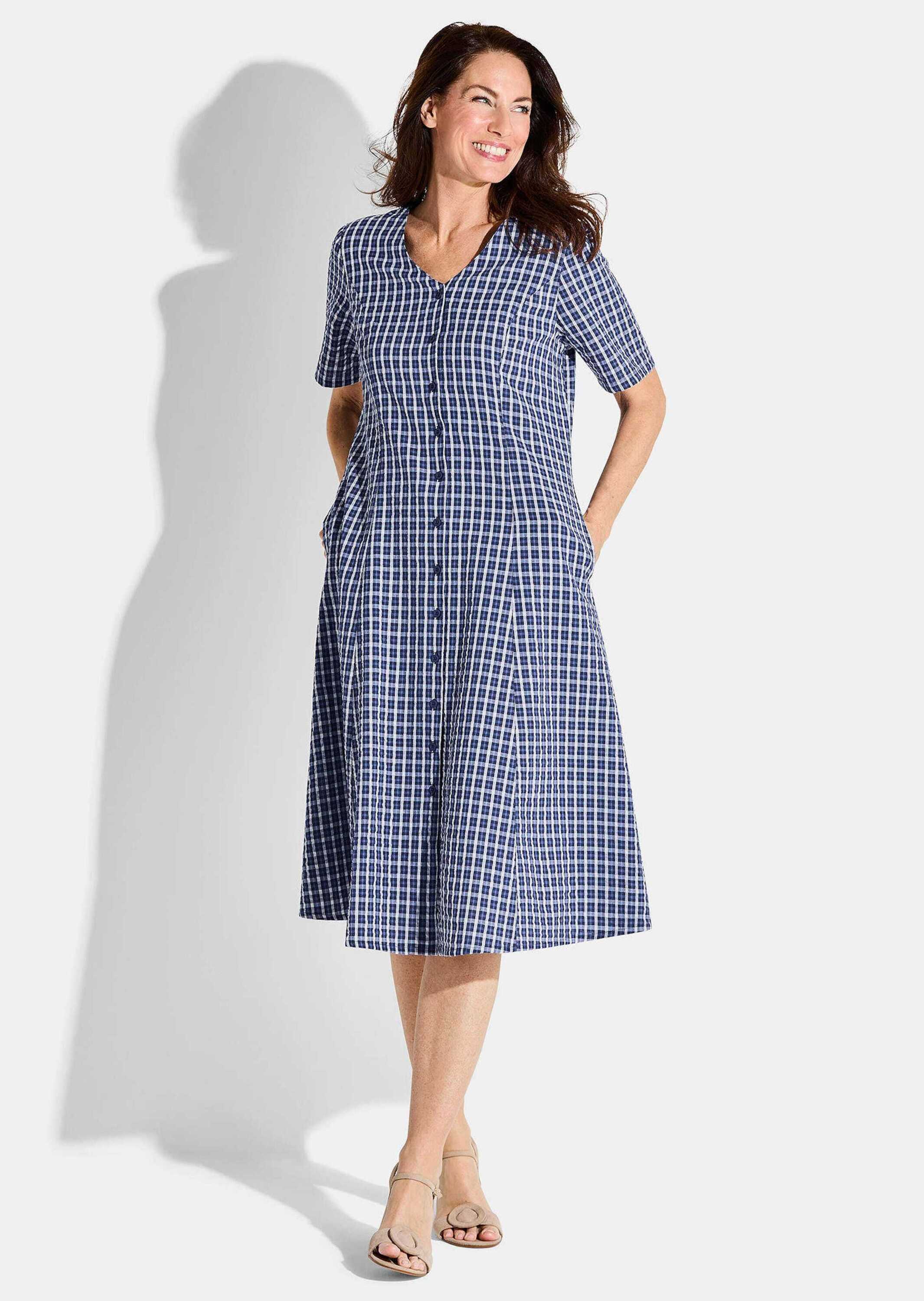 Thumbnail - GOLDNER Sommerkleid "Kurzgröße Baumwollkleid mit Karomuster"