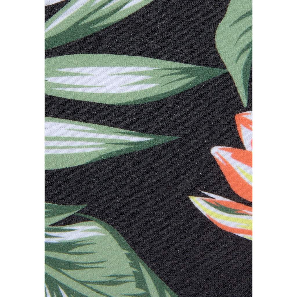 Damenmode Damenbademode s.Oliver Triangel-Bikini, mit aktuellem Tropenprint schwarz-bedruckt Damenmode Damenbademode s.Oliver Triangel-Bikini, mit aktuellem Tropenprint schwarz-bedruckt