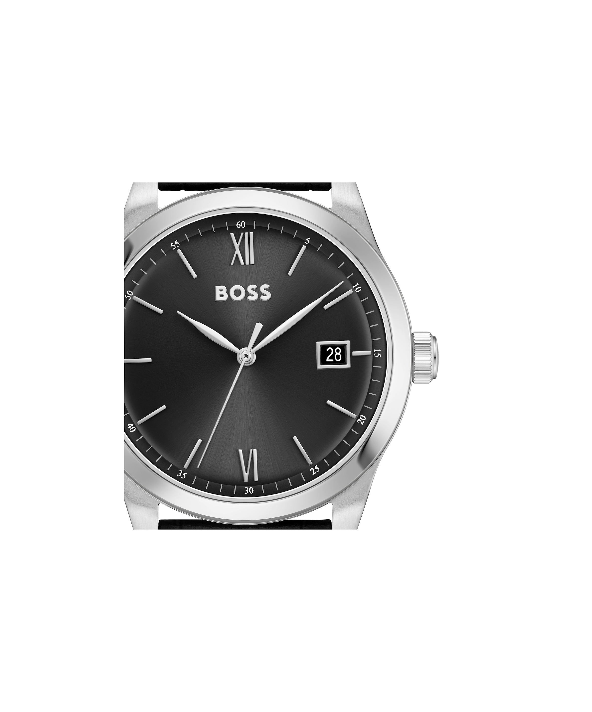 BOSS Quarzuhr »LANGFORD« Armbanduhr, Damenuhr, Herrenuhr, Lederarmband, analog, Tag