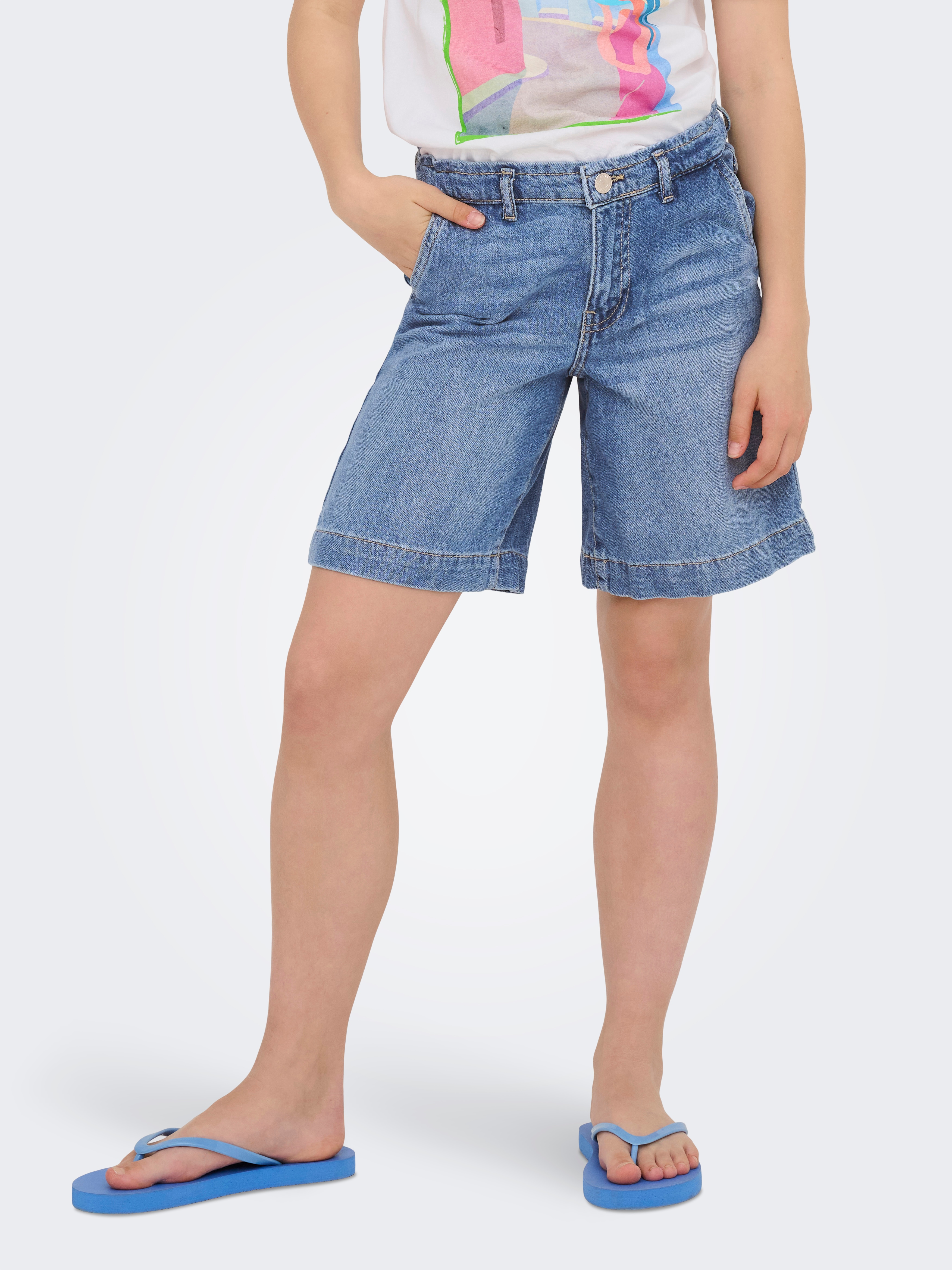 KIDS ONLY Jeansshorts "KOGCOMET WIDE LONG SHORTS DNM DIA NOOS"