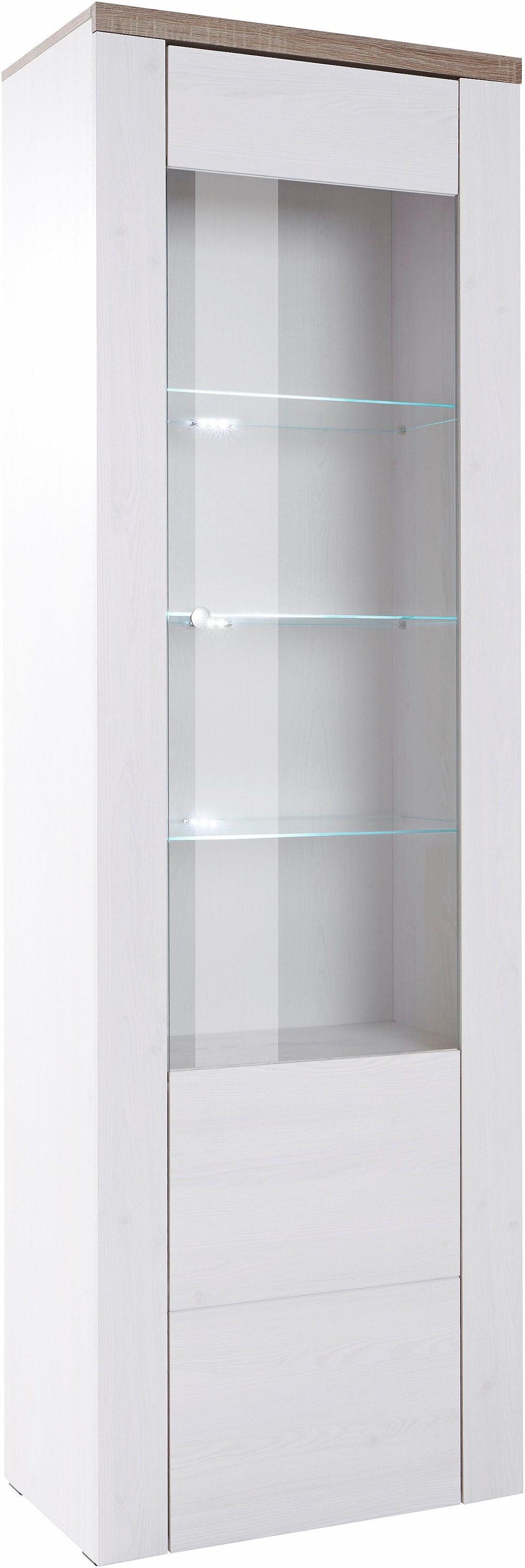 OTTO home Vitrine "Larona, zeitlose Glasvitirne, Hochschrank Höhe 205,6 cm" Stauraumvitrine mit dekorativer Rahmenoptik
