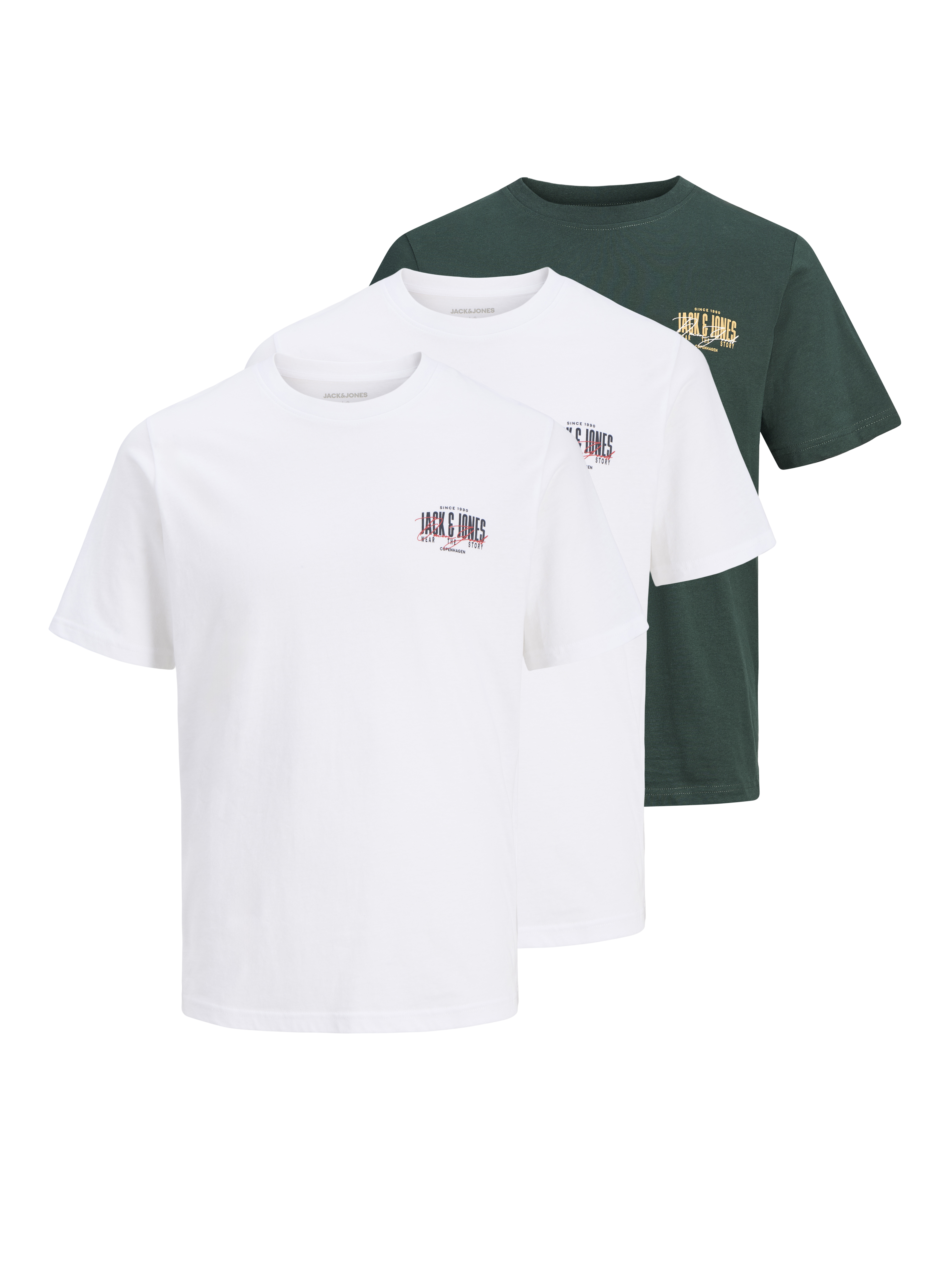 Jack & Jones Rundhalsshirt "JJAERO TEE SS CREW NECK 3PK MP" Packung, 3 Baumwolle, regular fit
