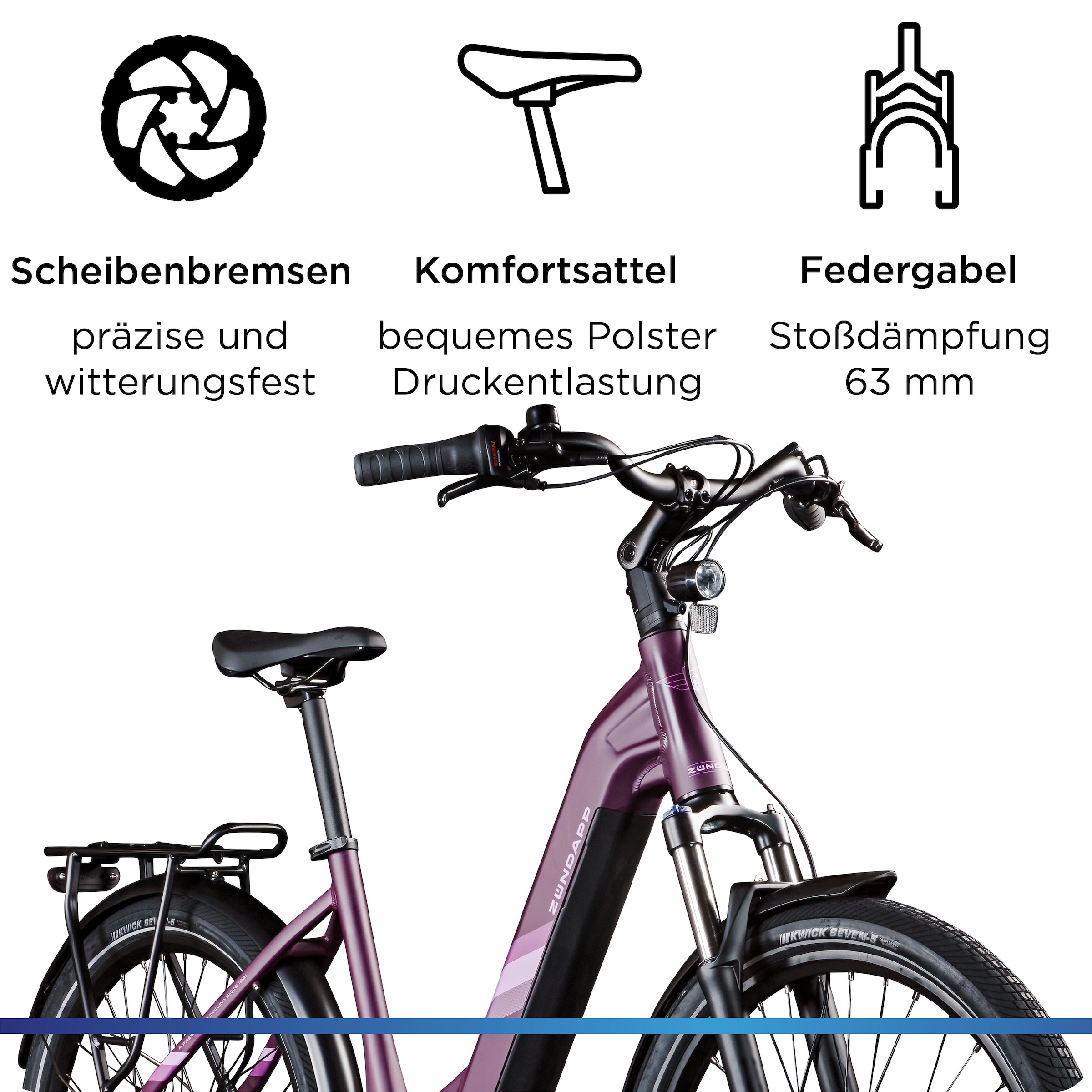 Zündapp »X800« 7 Gang Nabenschaltung Mittelmotor 250 W Pedelec, Elektrofahrrad für Damen und Herren