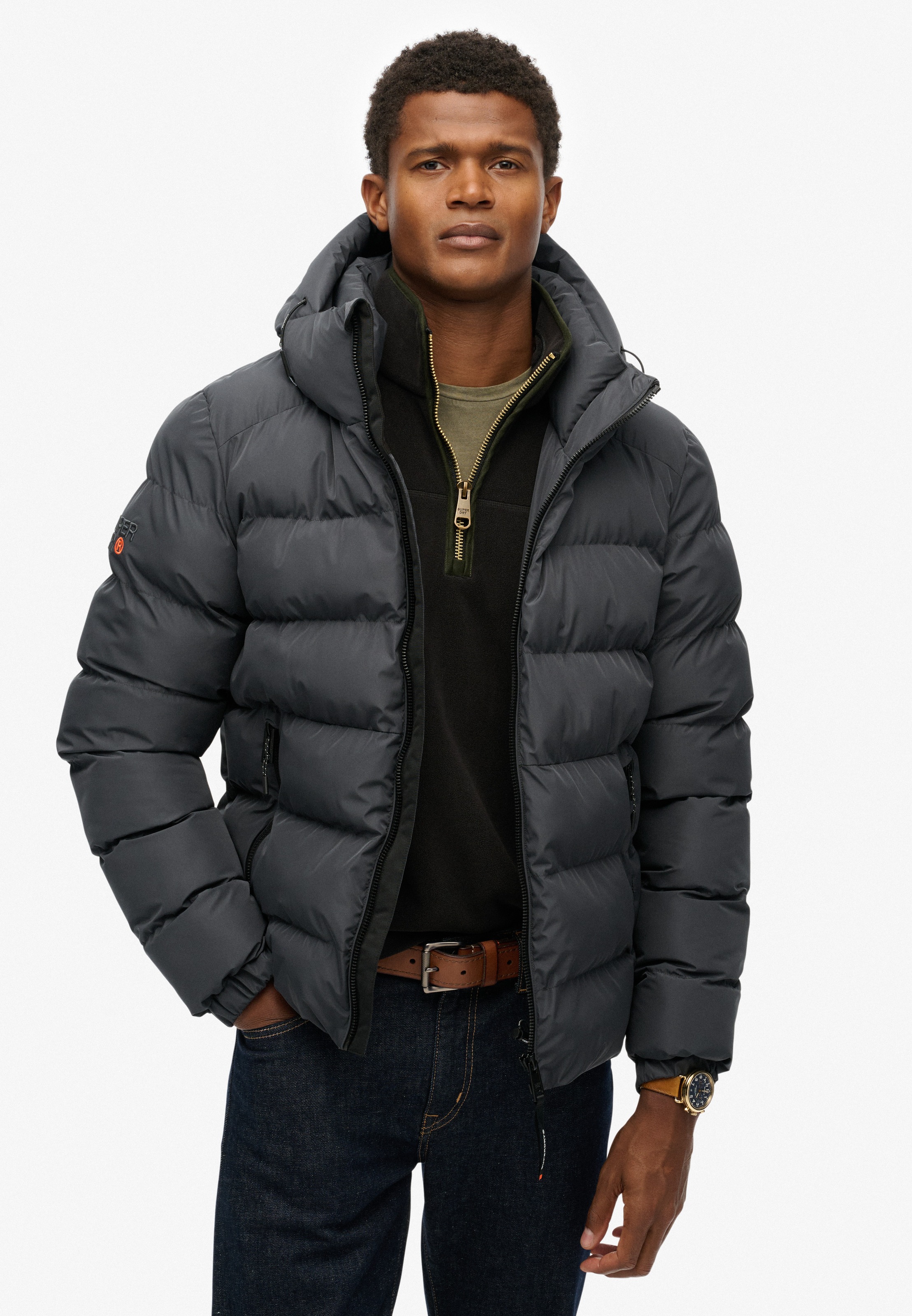 Superdry Steppjacke »HOODED SPORTS PUFFER JACKET«, mit Kapuze