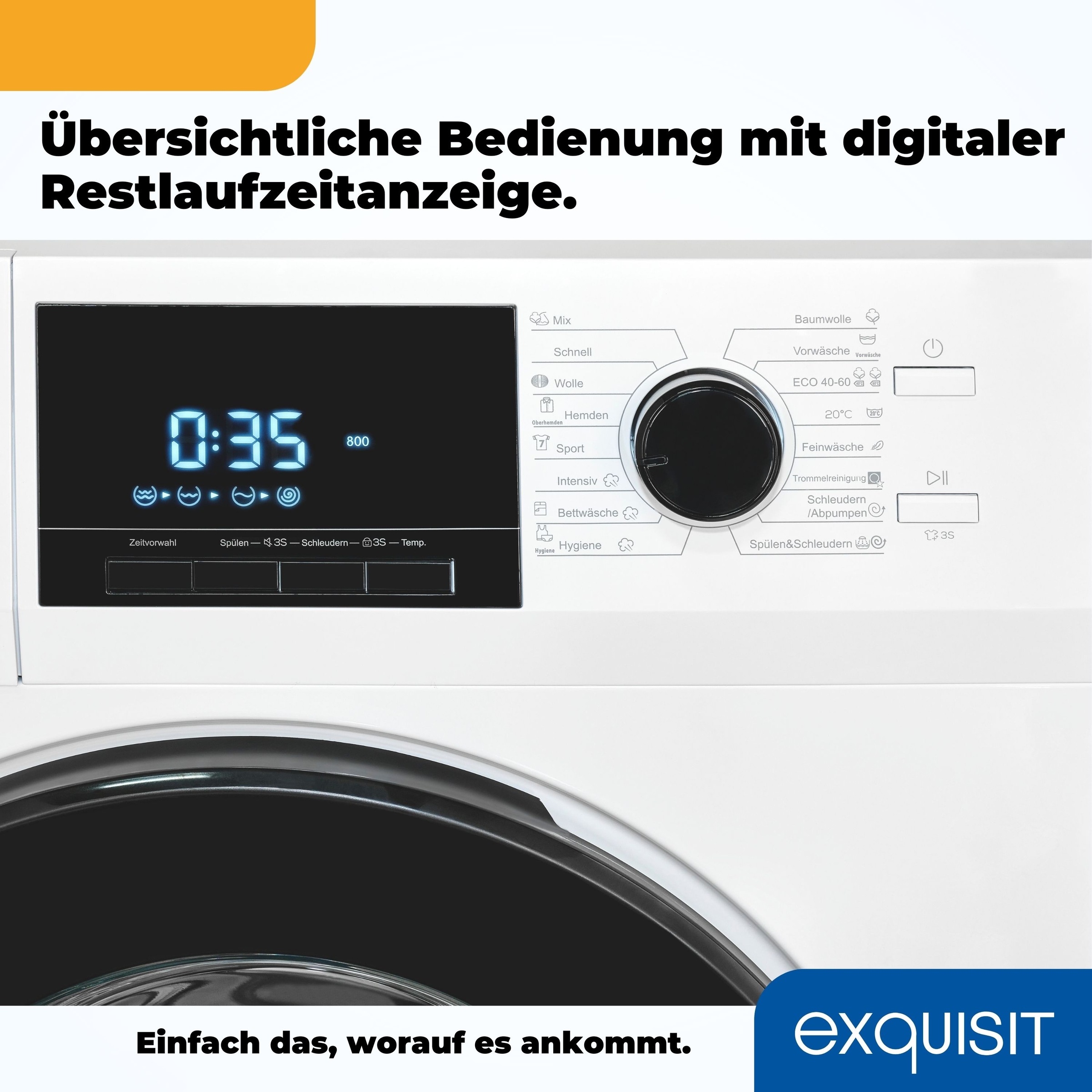 exquisit Waschmaschine »WA9214-340A«, 9 kg, 1400 U/min, Aquastop-Schlauch