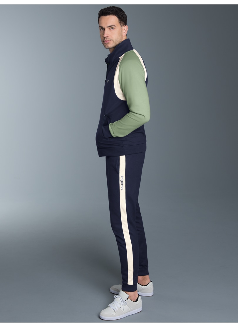 Thumbnail - Trigema Freizeitanzug "TRIGEMA Jogginganzug in dreifarbigem Design" 1 Stk. tlg.