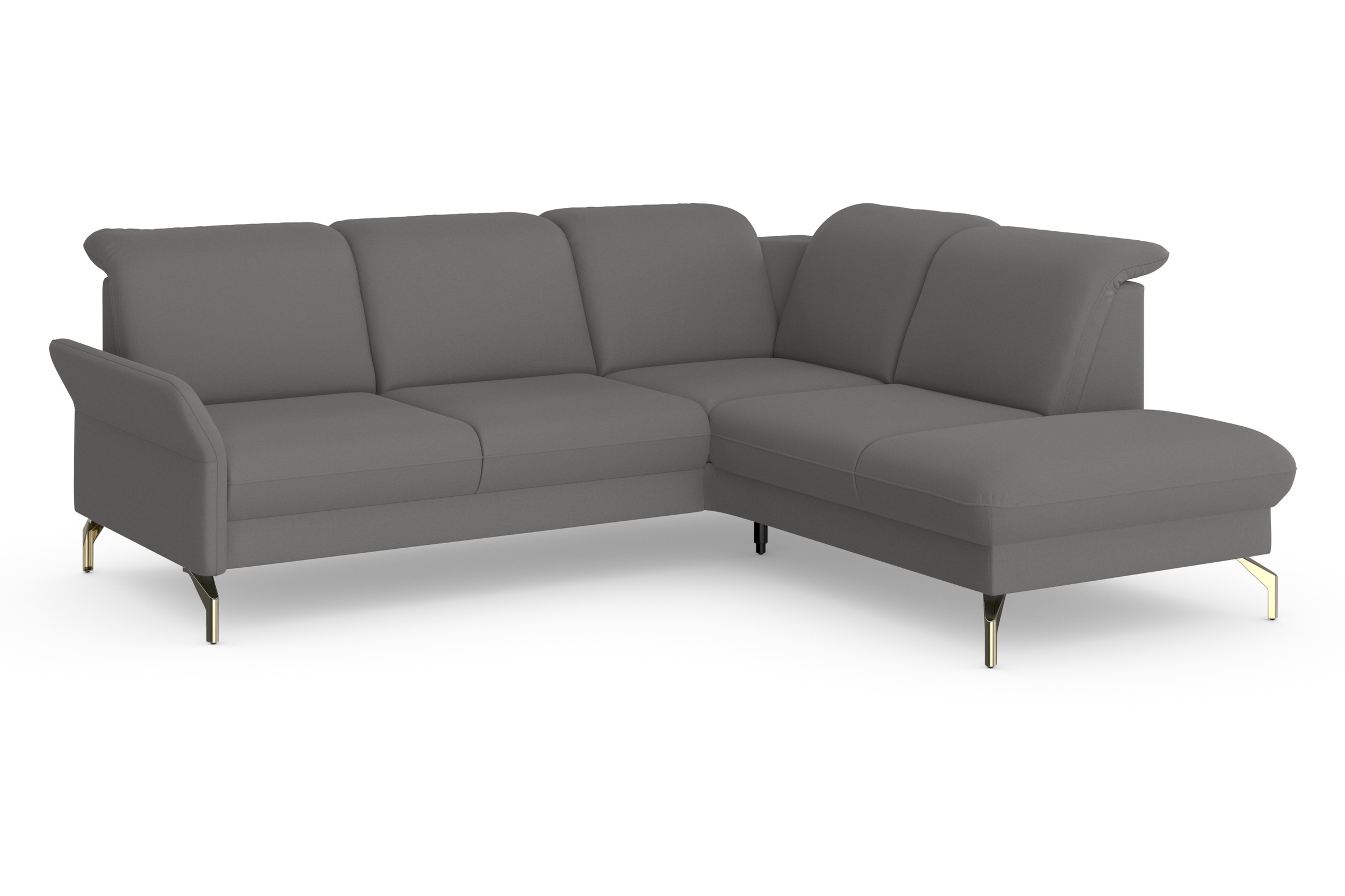 Ecksofa SIT & MORE "Fashion L-Form", grau, B:250cm H:84cm T:207cm, Sofas, Ecksofa, wahlweise mit Kopfteilverstellung, Vorziehsitz, motorisch, Nickelfüße 6