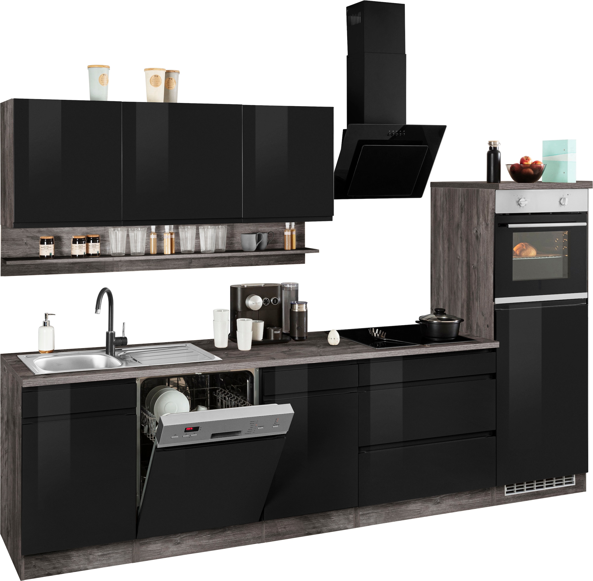 Kochstation Küche »KS-Virginia«, Breite 300 cm, mit E-Geräten
